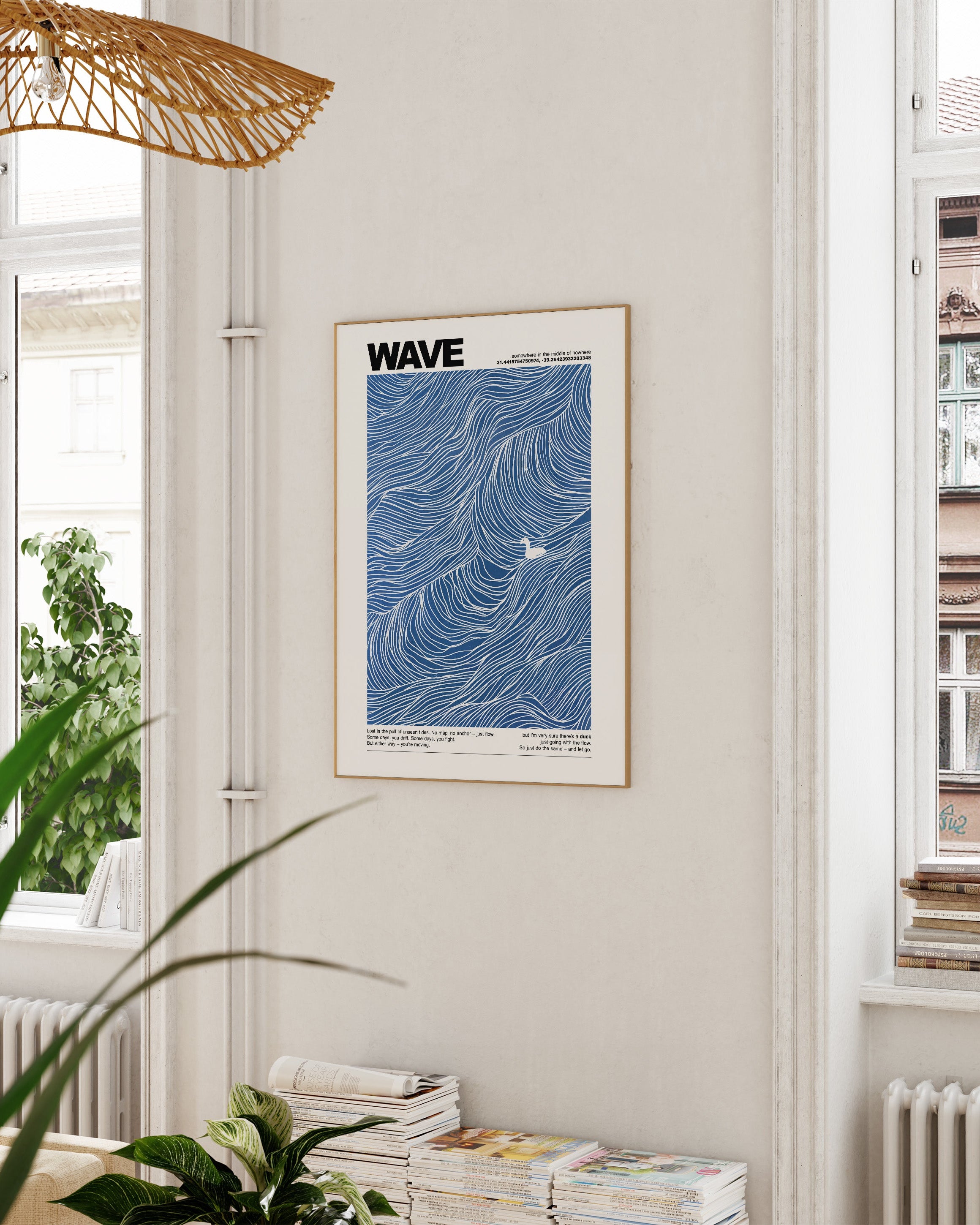 Wave Poster im Wohnzimmer – Fine Art Print – Spawnd