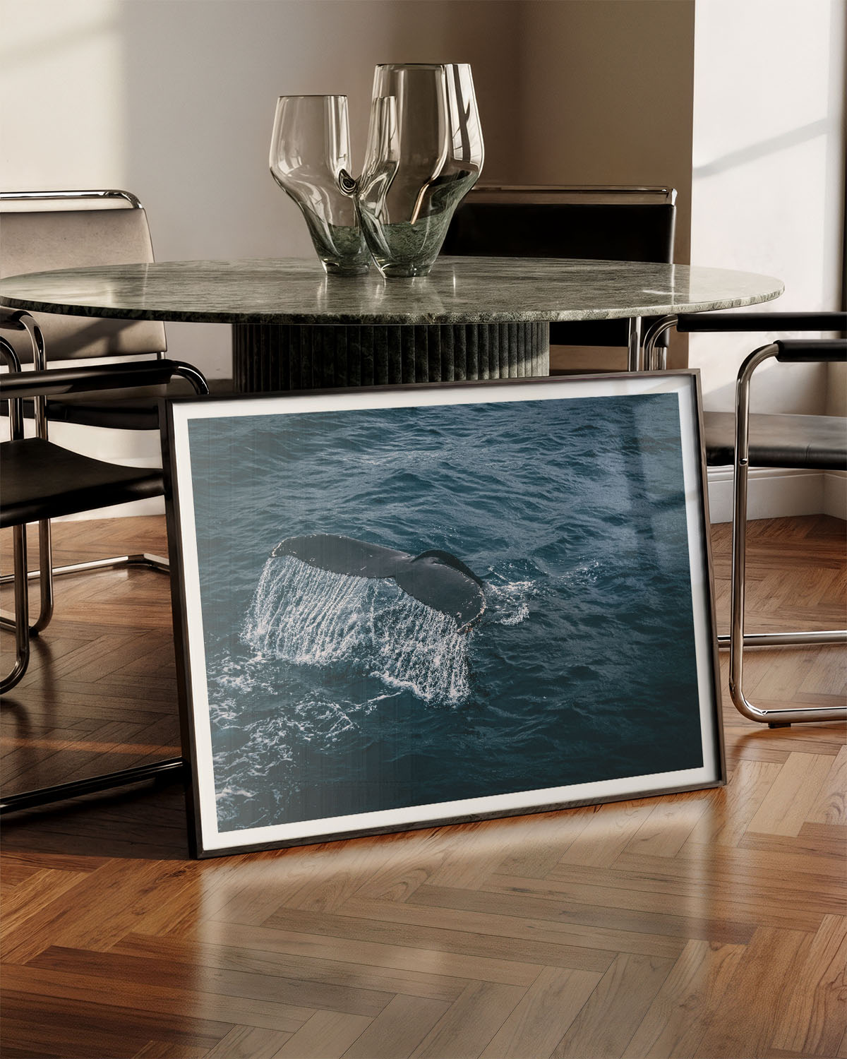 Whale Poster – FineArt Wandbild, moderne Kunst & Fine Art Print von Spawnd, handgefertigt & Made in Germany