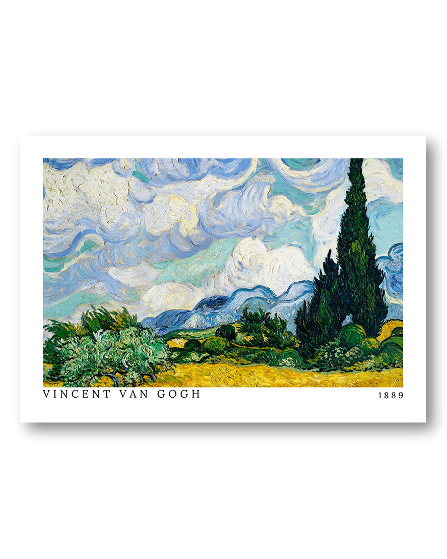 Wheat Field with Cypresses Poster – FineArt Wandbild, moderne Kunst & Fine Art Print von Spawnd, handgefertigt & Made in Germany