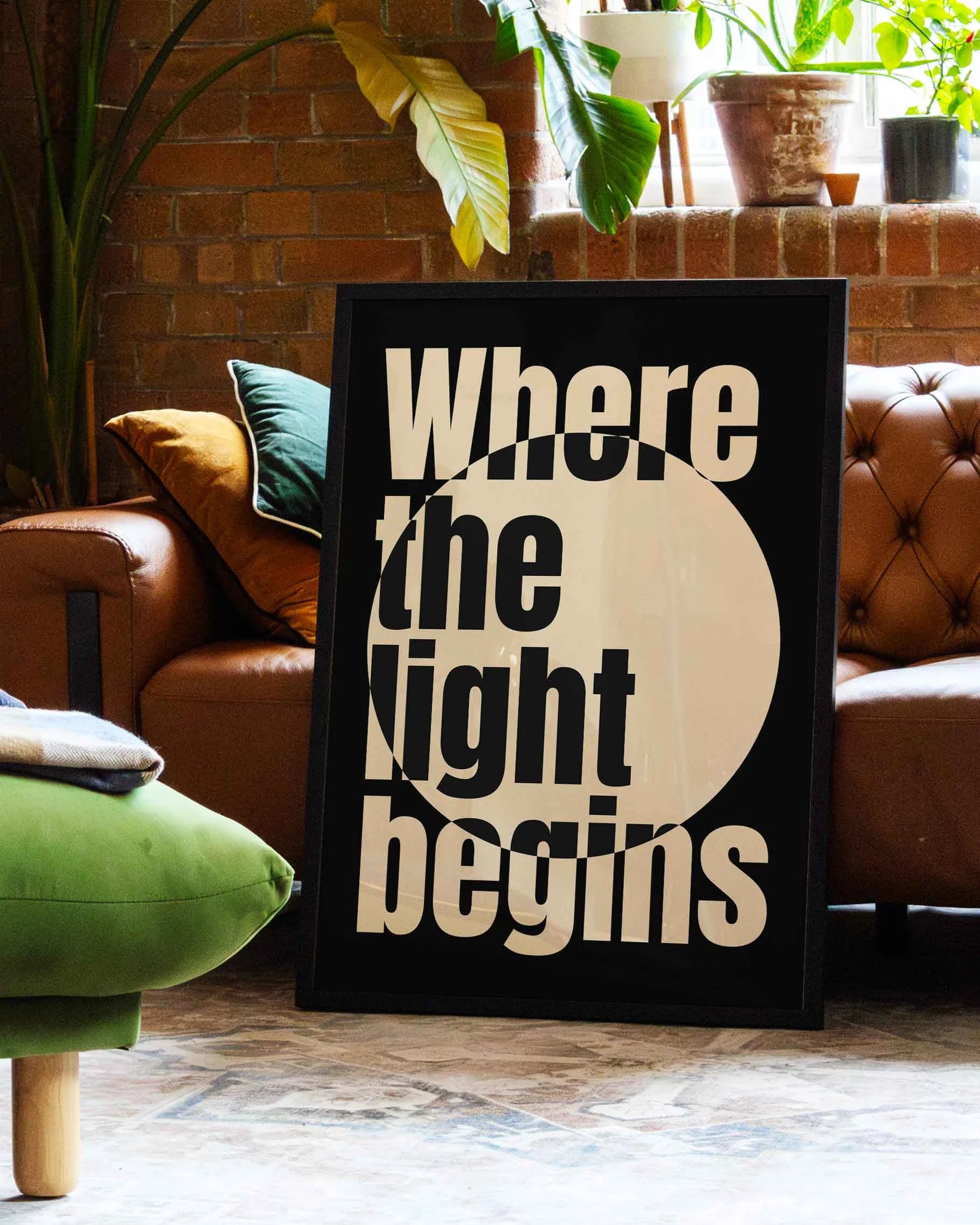 Where the light begins Poster – FineArt Wandbild, moderne Kunst & Fine Art Print von Spawnd, handgefertigt & Made in Germany