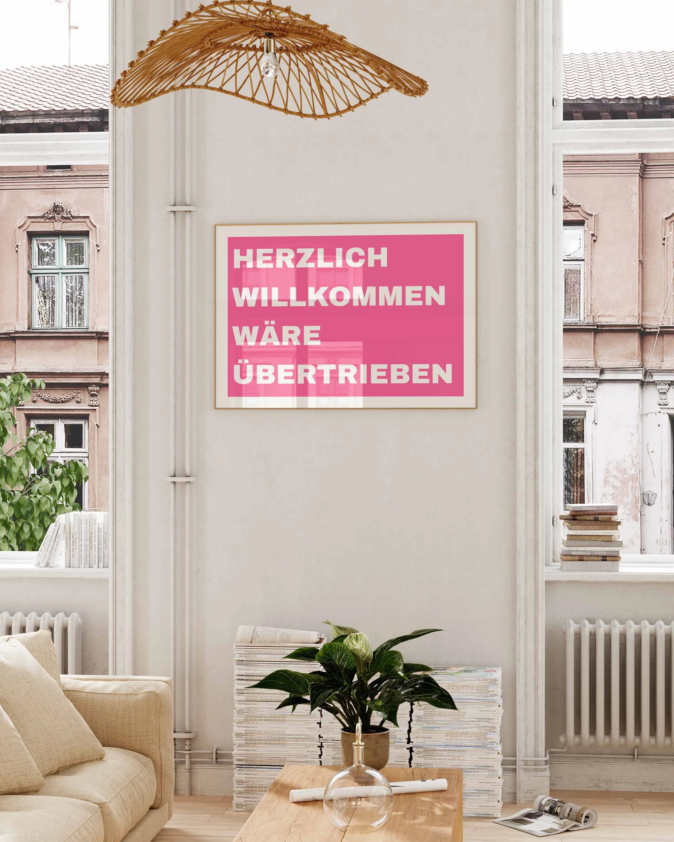 Willkommen Poster – FineArt Wandbild, moderne Kunst & Fine Art Print von Spawnd, handgefertigt & Made in Germany