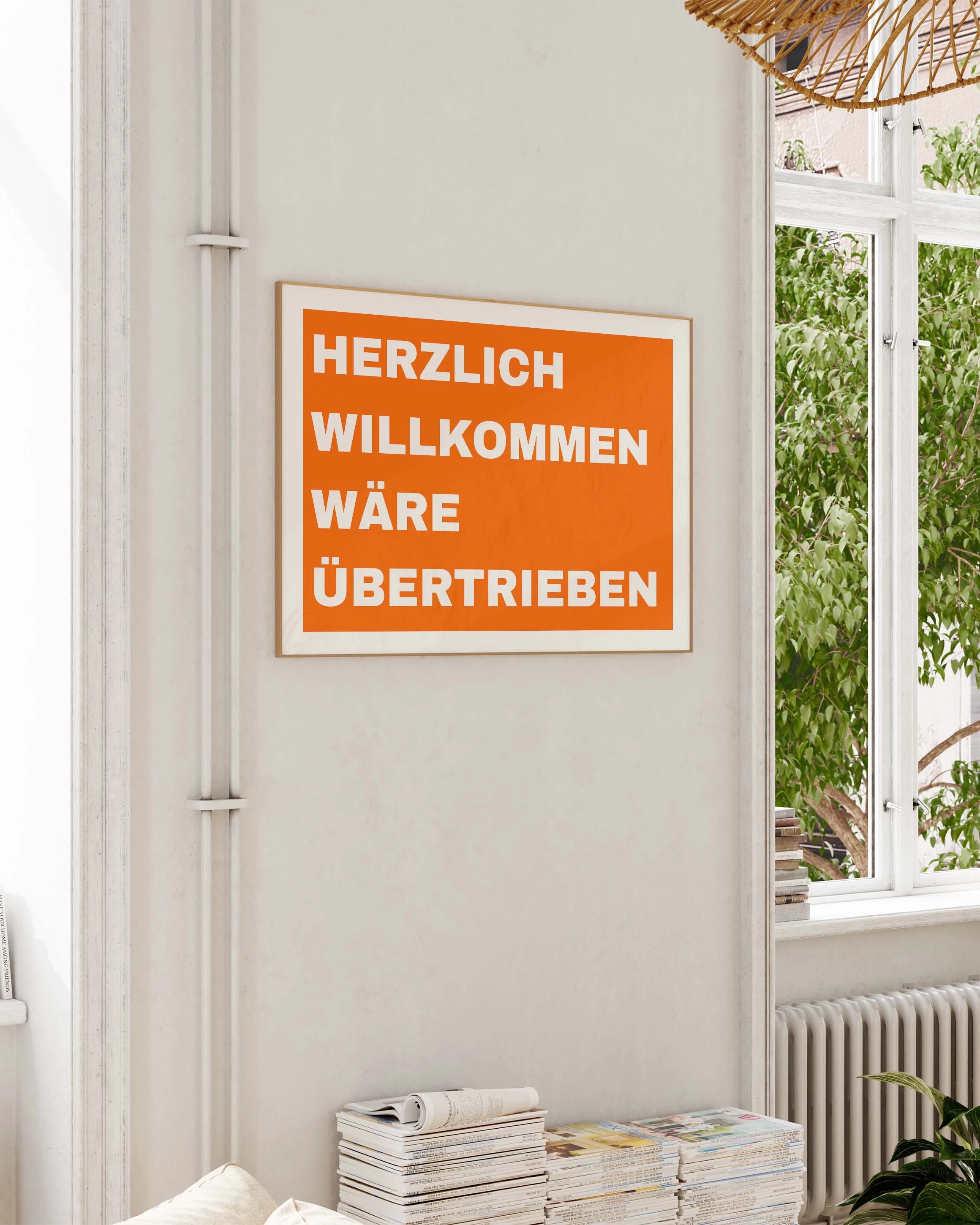 Willkommen Poster – FineArt Wandbild, moderne Kunst & Fine Art Print von Spawnd, handgefertigt & Made in Germany