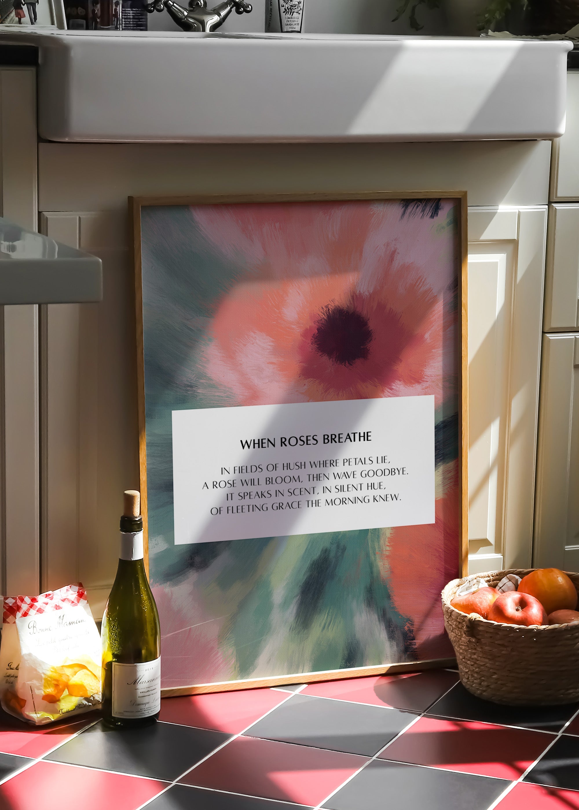 When Roses breathe Poster – FineArt Wandbild, moderne Kunst & Fine Art Print von Spawnd, handgefertigt & Made in Germany