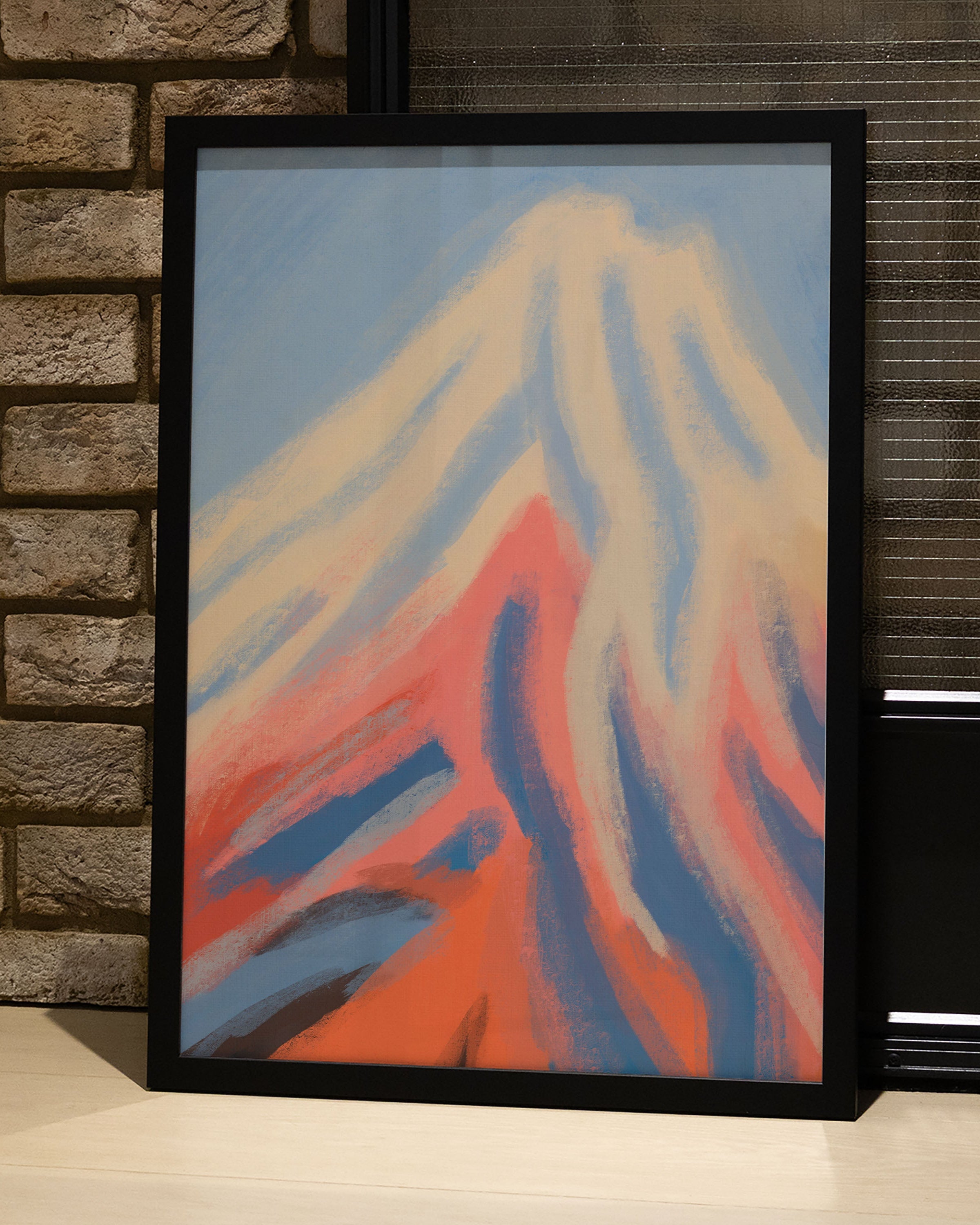 Fire Beneath Snow Poster – FineArt Wandbild, moderne Kunst & Fine Art Print von Spawnd, handgefertigt & Made in Germany