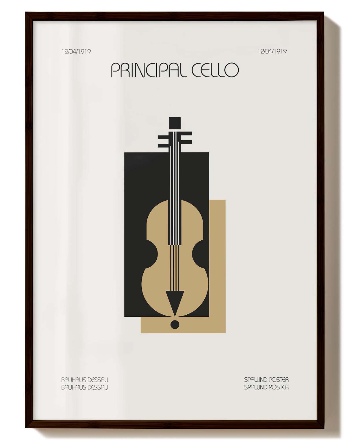 Cello Bauhaus Instrument  –  Dekorationsposter