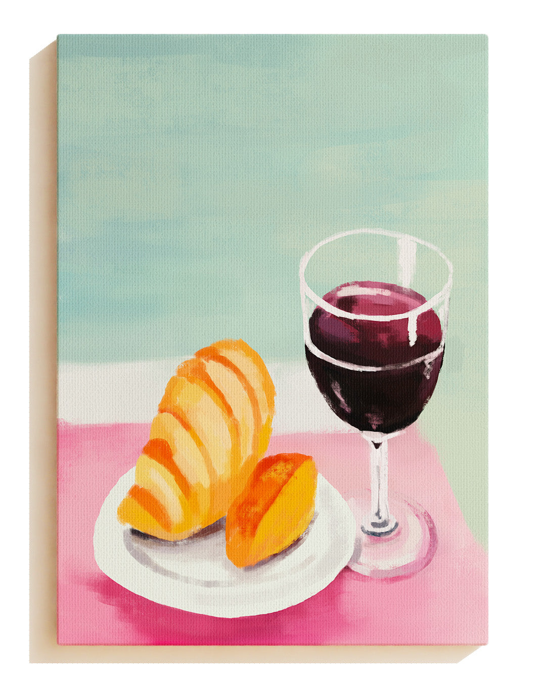 Croissant and Wine - Leinwand