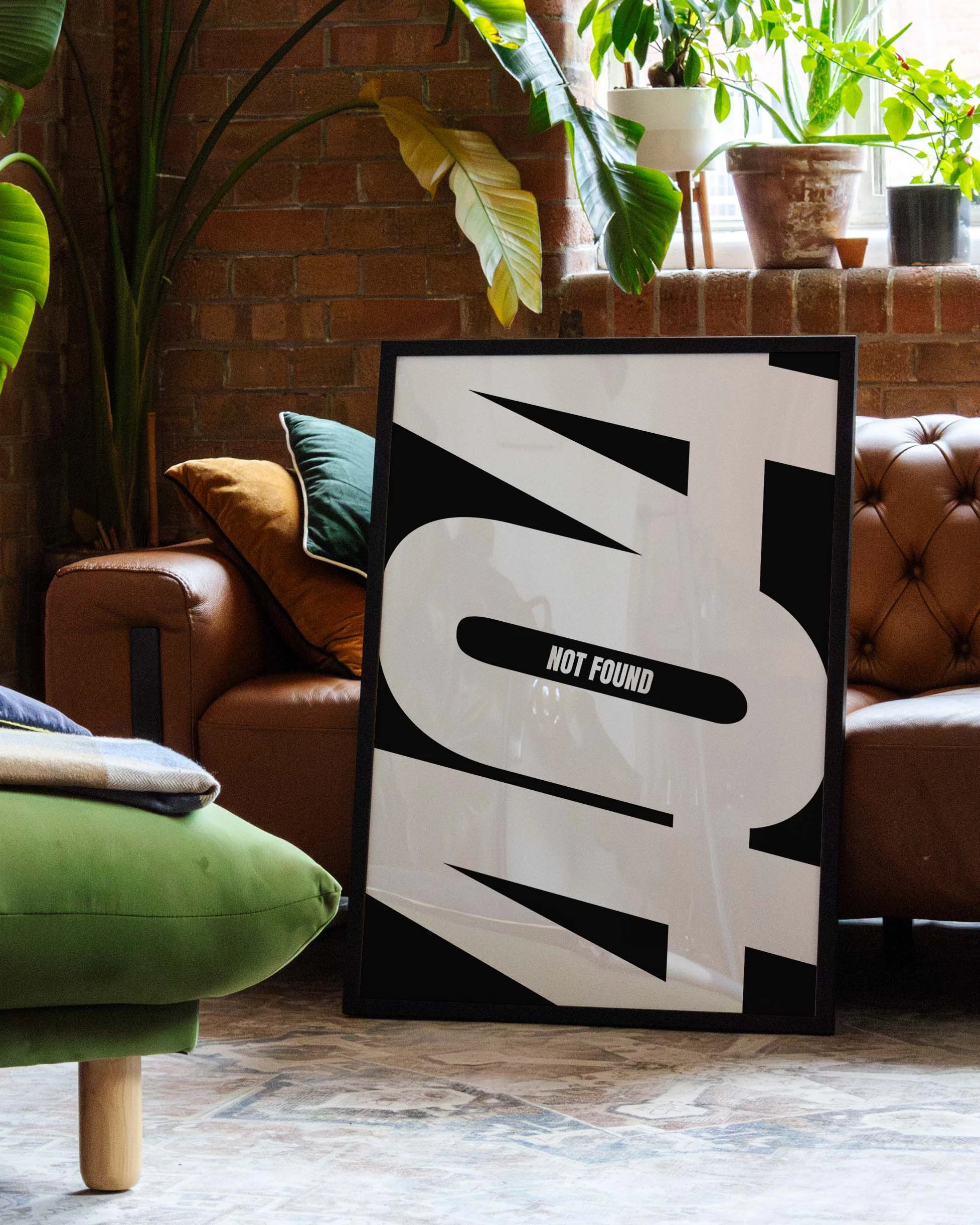 404 not found Poster – FineArt Wandbild, moderne Kunst & Fine Art Print von Spawnd, handgefertigt & Made in Germany