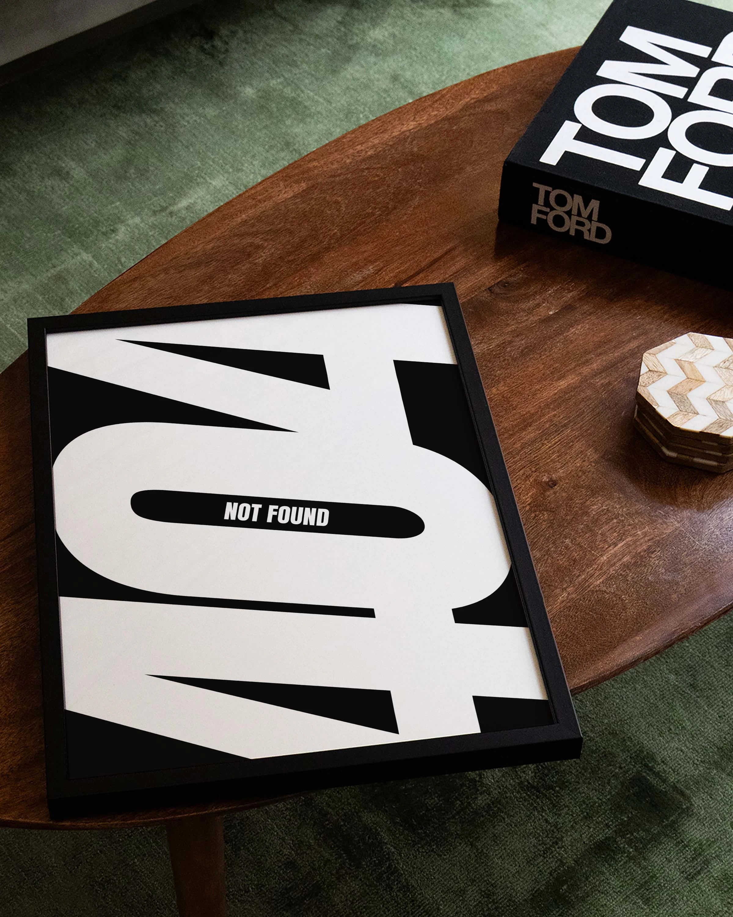 404 not found Poster – FineArt Wandbild, moderne Kunst & Fine Art Print von Spawnd, handgefertigt & Made in Germany