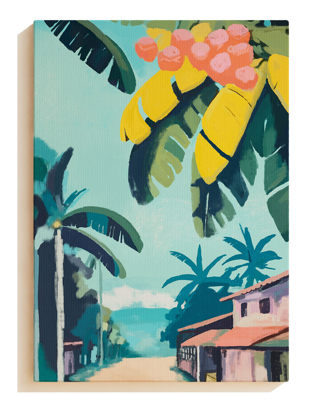 Tropical Village Morning - Leinwand