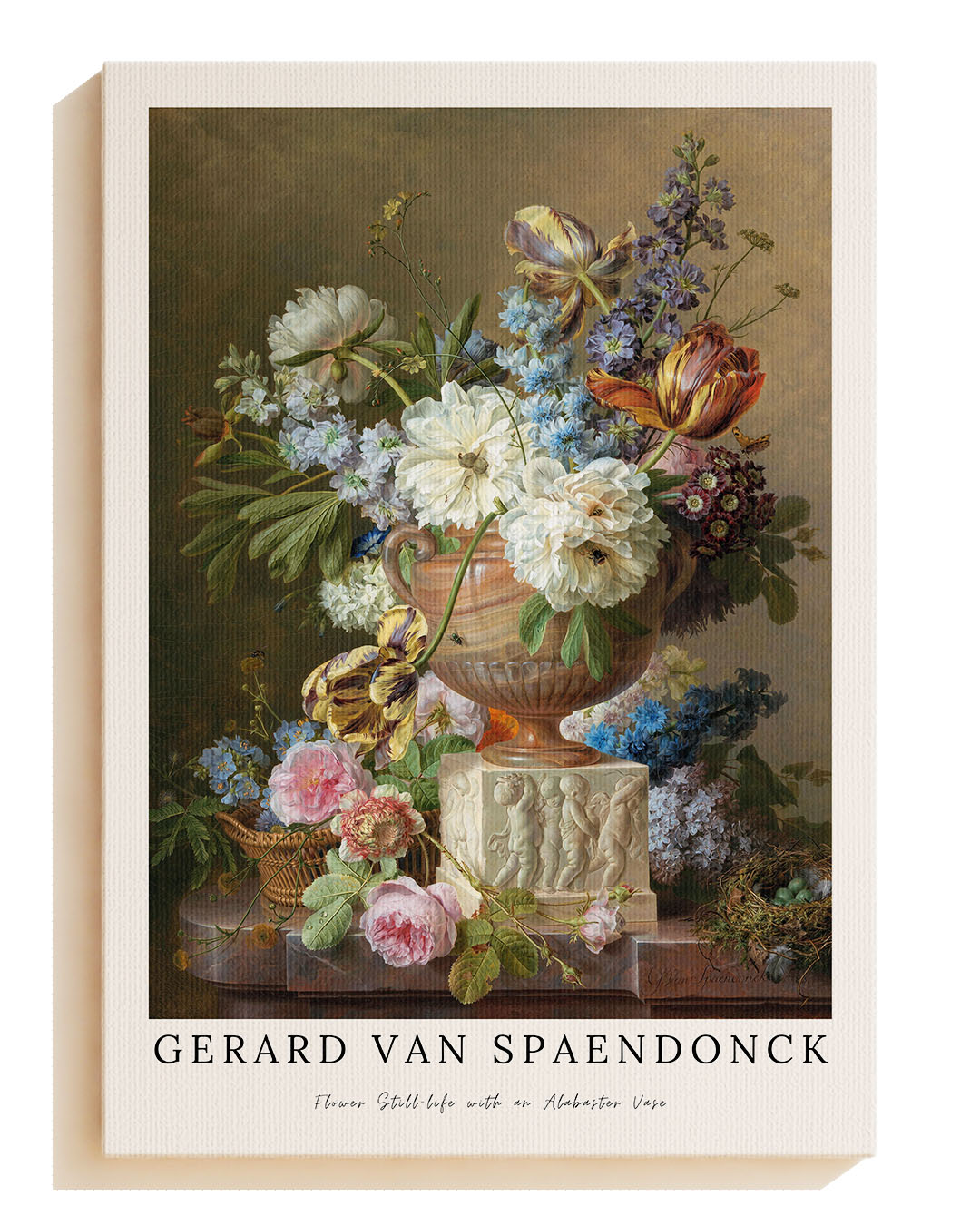 Flower Still-life with an Alabaster Vase - Leinwand