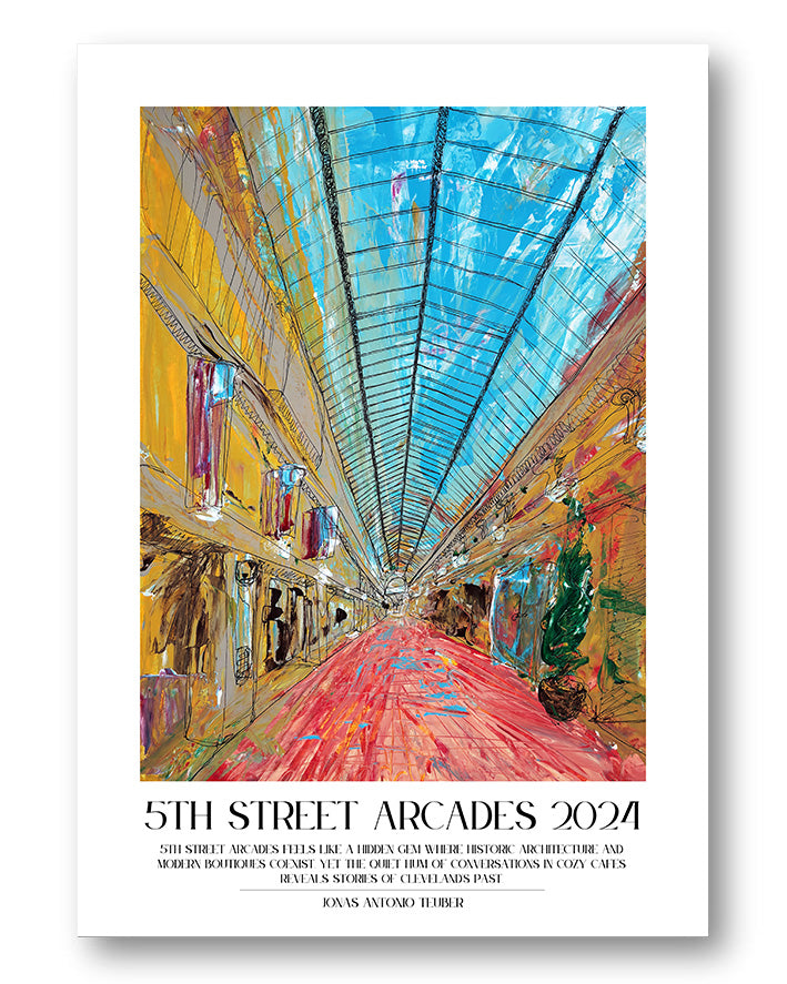 5th Street Arcades Poster – FineArt Wandbild, moderne Kunst & Fine Art Print von Spawnd, handgefertigt & Made in Germany