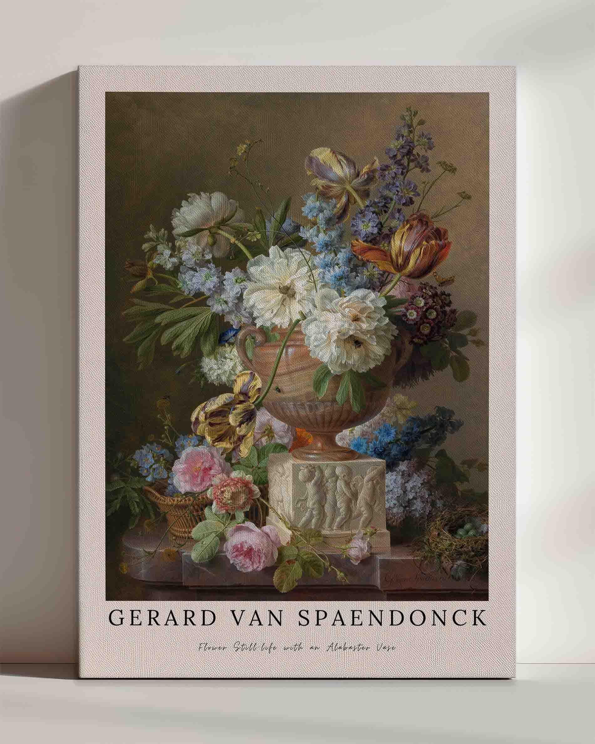 Flower Still-life with an Alabaster Vase - Leinwand