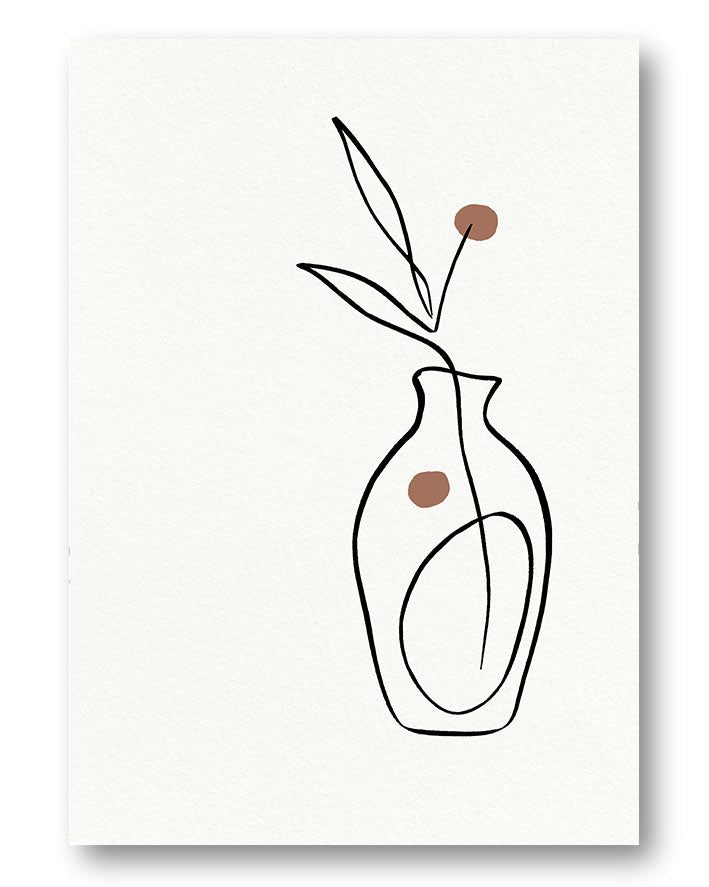 Vase Dekorationsposter – Linie mit Zweig