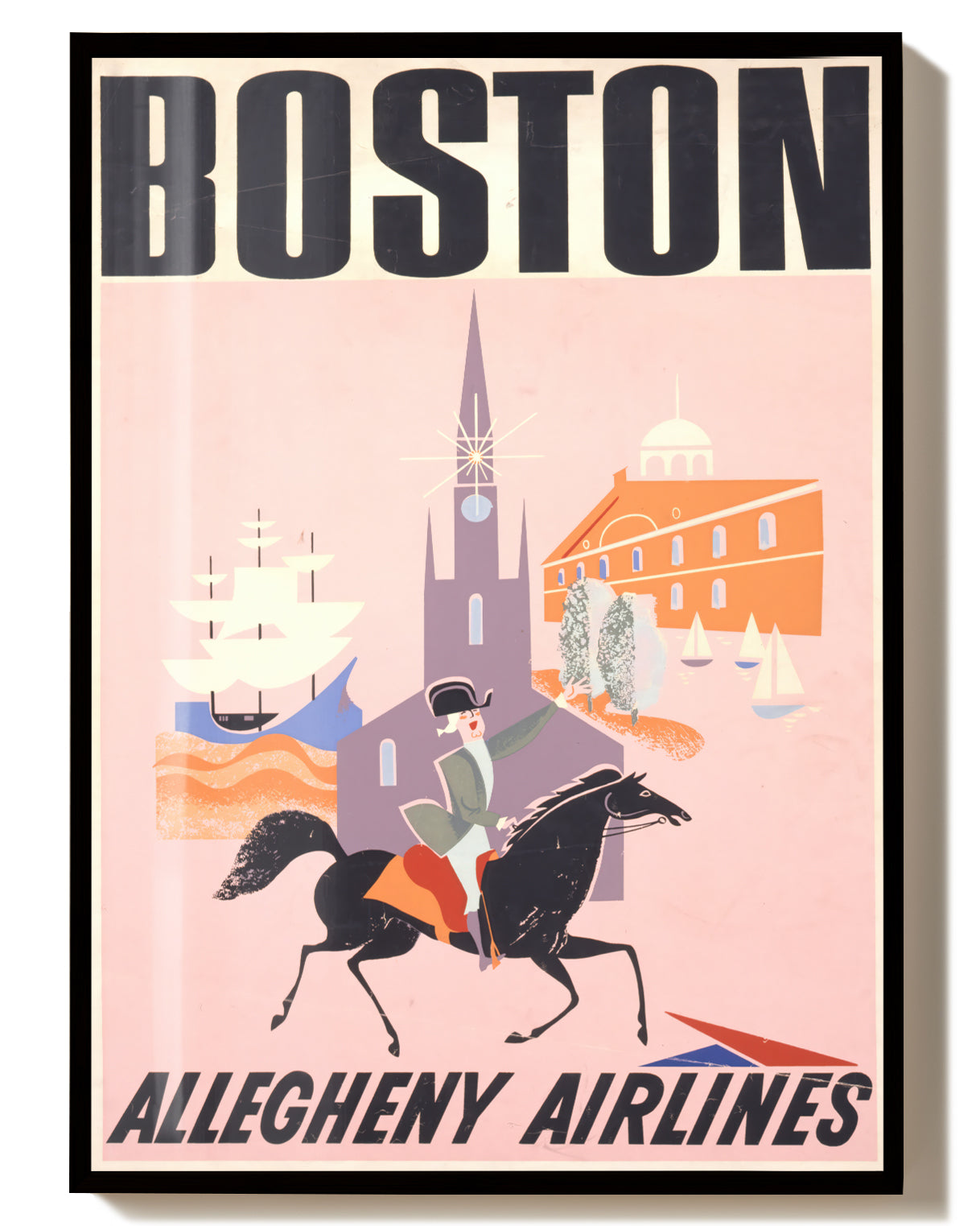 Vintage Boston Airlines Poster – Allegheny Airlines Poster – FineArt Wandbild, moderne Kunst & Fine Art Print von Spawnd, handgefertigt & Made in Germany