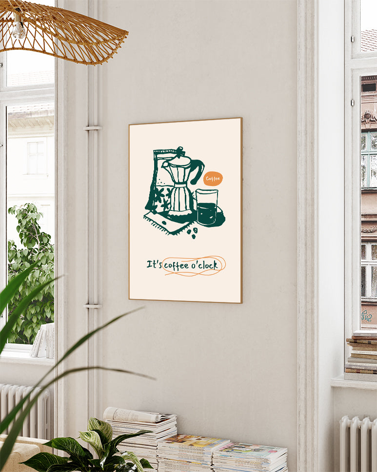 Coffee O’Clock Typografie Poster – Coffee OClock