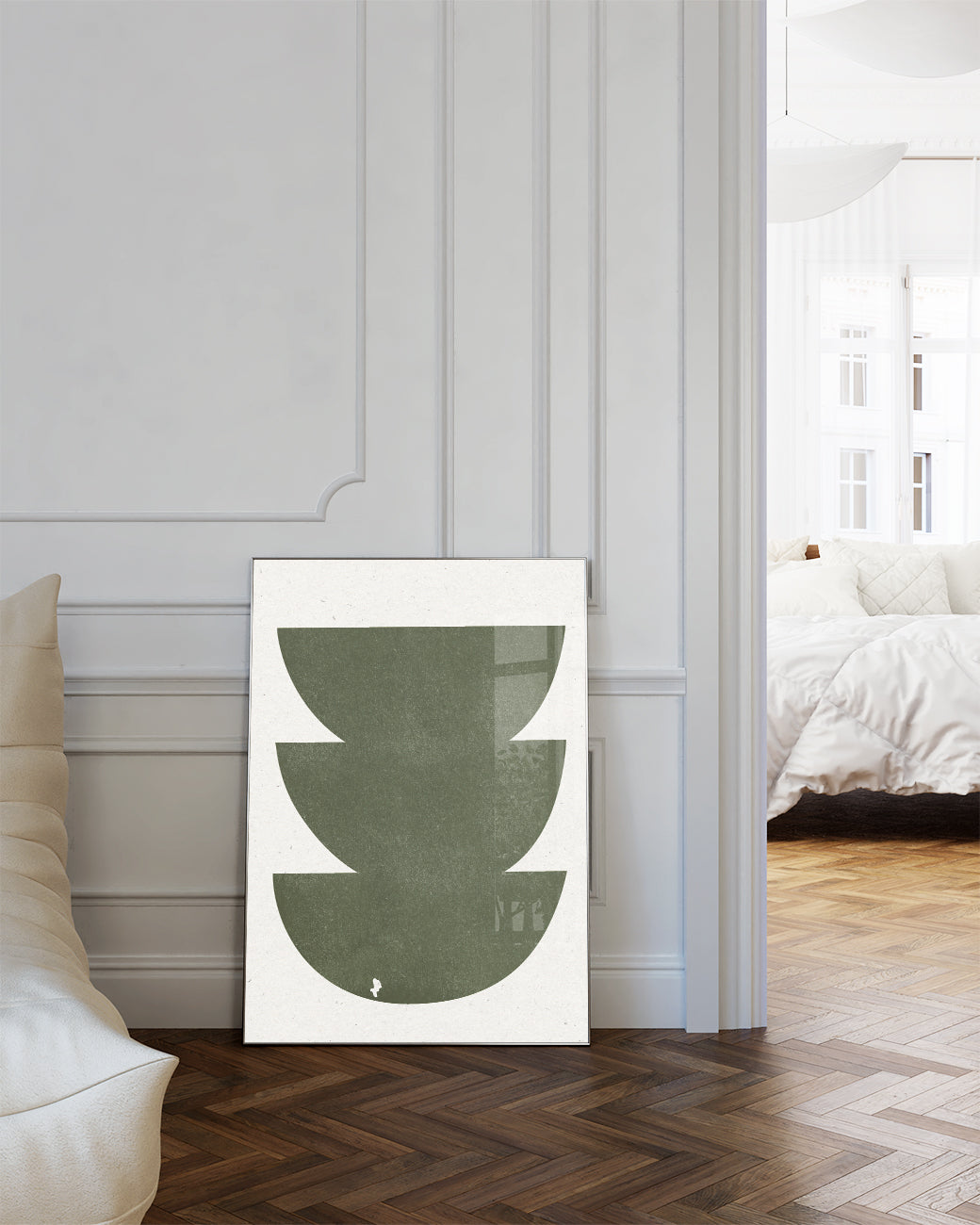 Grünes Geometrisches Stapel Poster – Green Geometric Stack