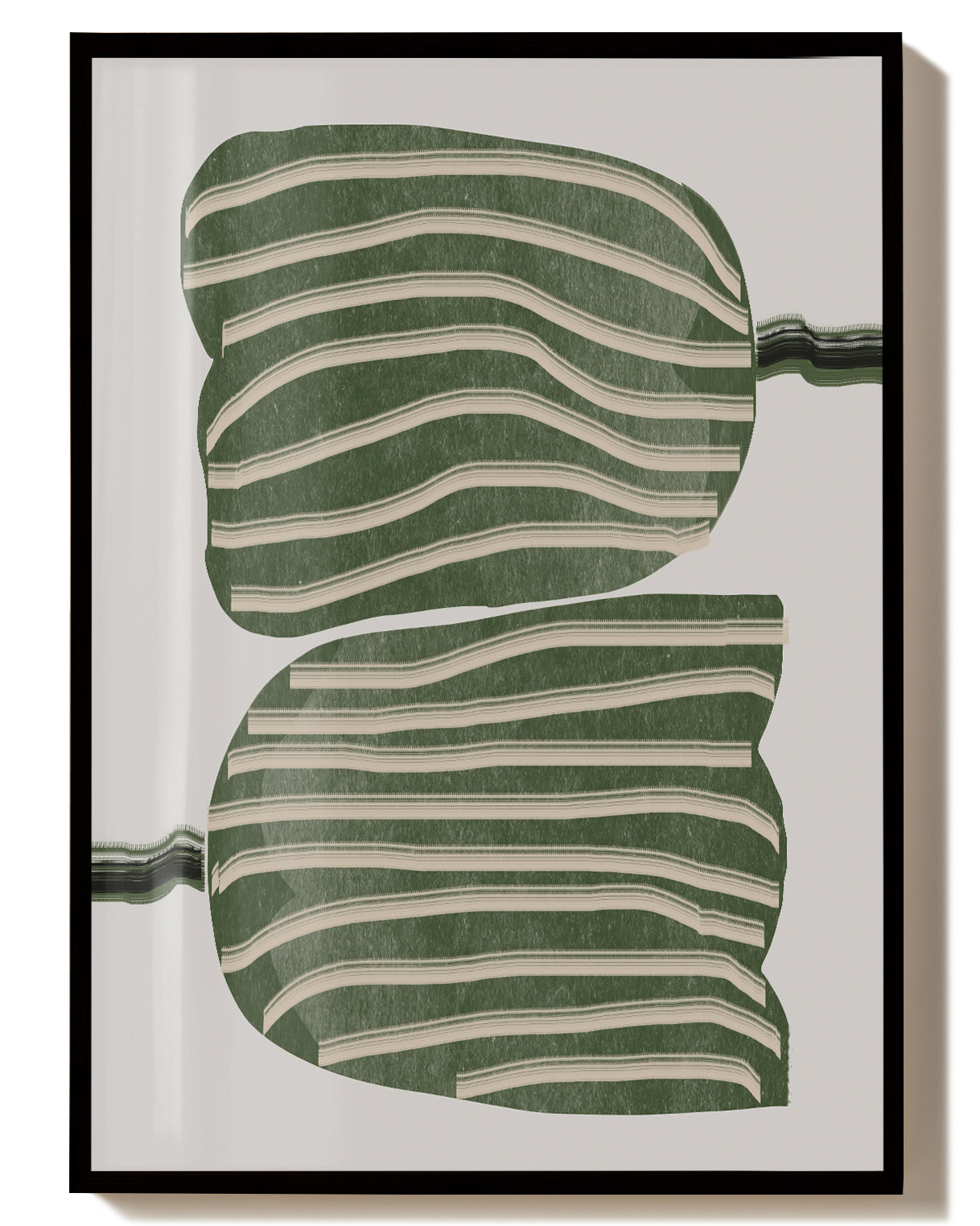 Grünes Gestreiftes Blätter Poster – Green Striped Leaves