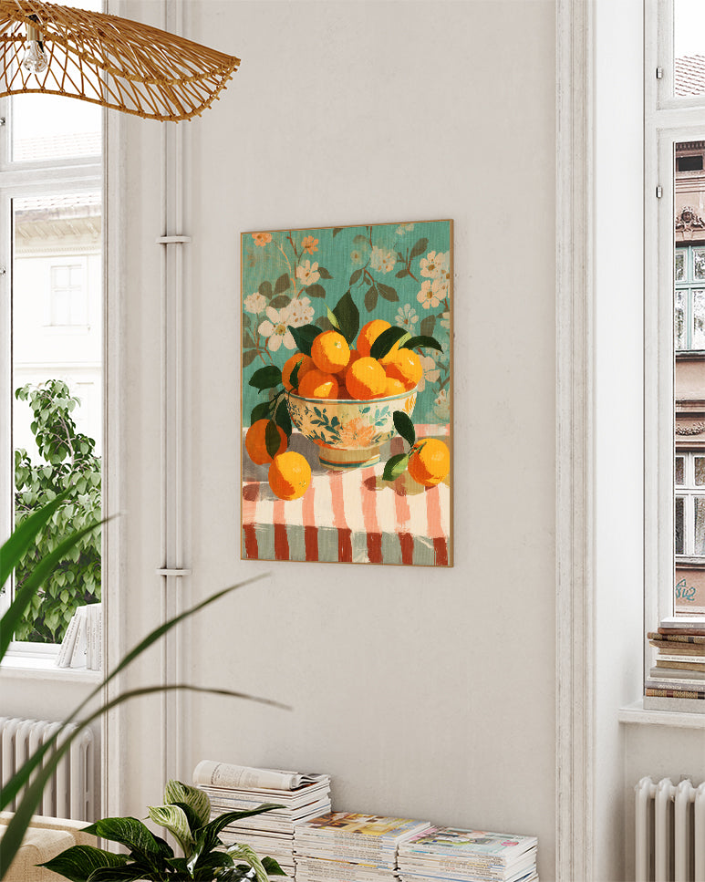 Lemon Bowl Still Life Poster – Lemon Bowl Still Life Poster – FineArt Wandbild, moderne Kunst & Fine Art Print von Spawnd, handgefertigt & Made in Germany