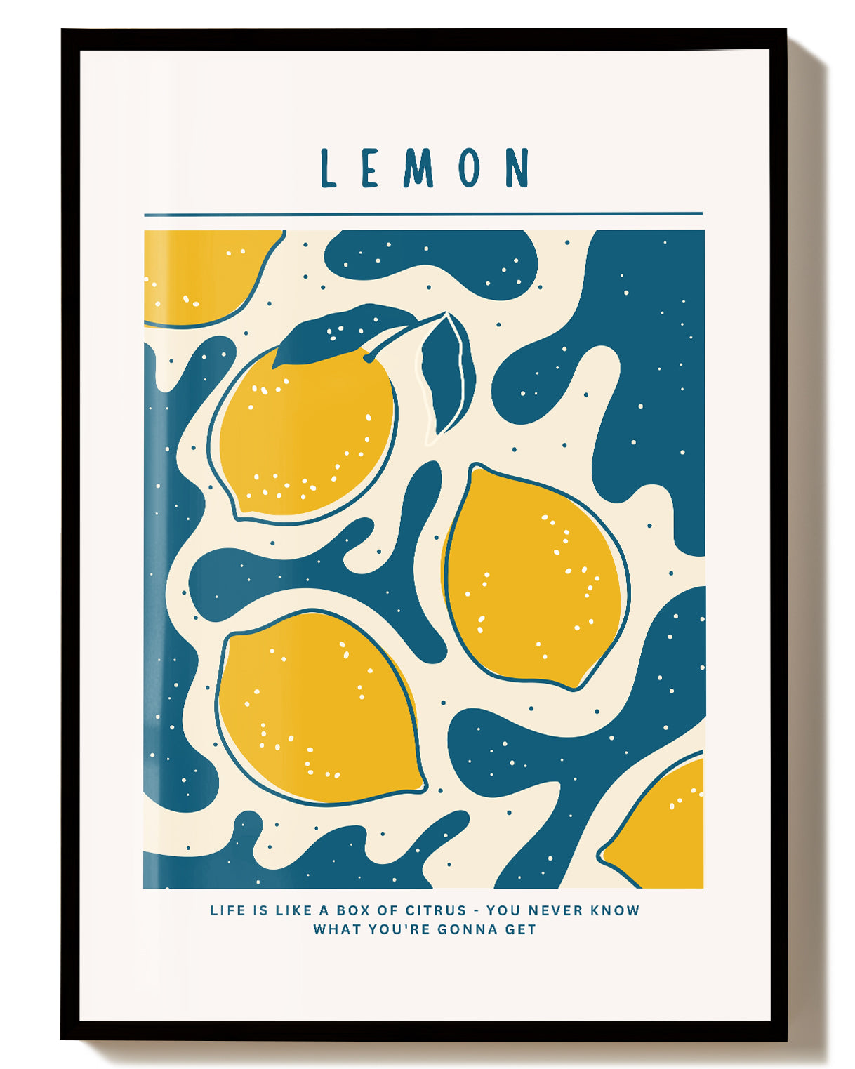 Lemon Pattern Poster – Lemon Poster – FineArt Wandbild, moderne Kunst & Fine Art Print von Spawnd, handgefertigt & Made in Germany