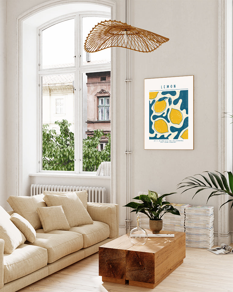 Lemon Pattern Poster – Lemon Poster – FineArt Wandbild, moderne Kunst & Fine Art Print von Spawnd, handgefertigt & Made in Germany