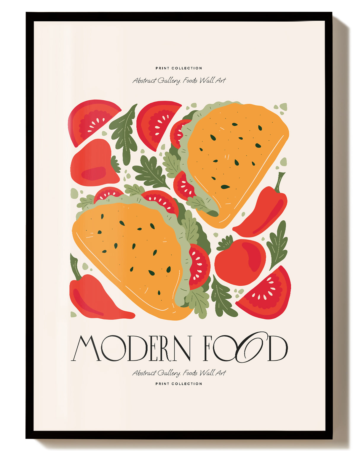 Food Illustration Poster – Modern Food Composition Poster – FineArt Wandbild, moderne Kunst & Fine Art Print von Spawnd, handgefertigt & Made in Germany