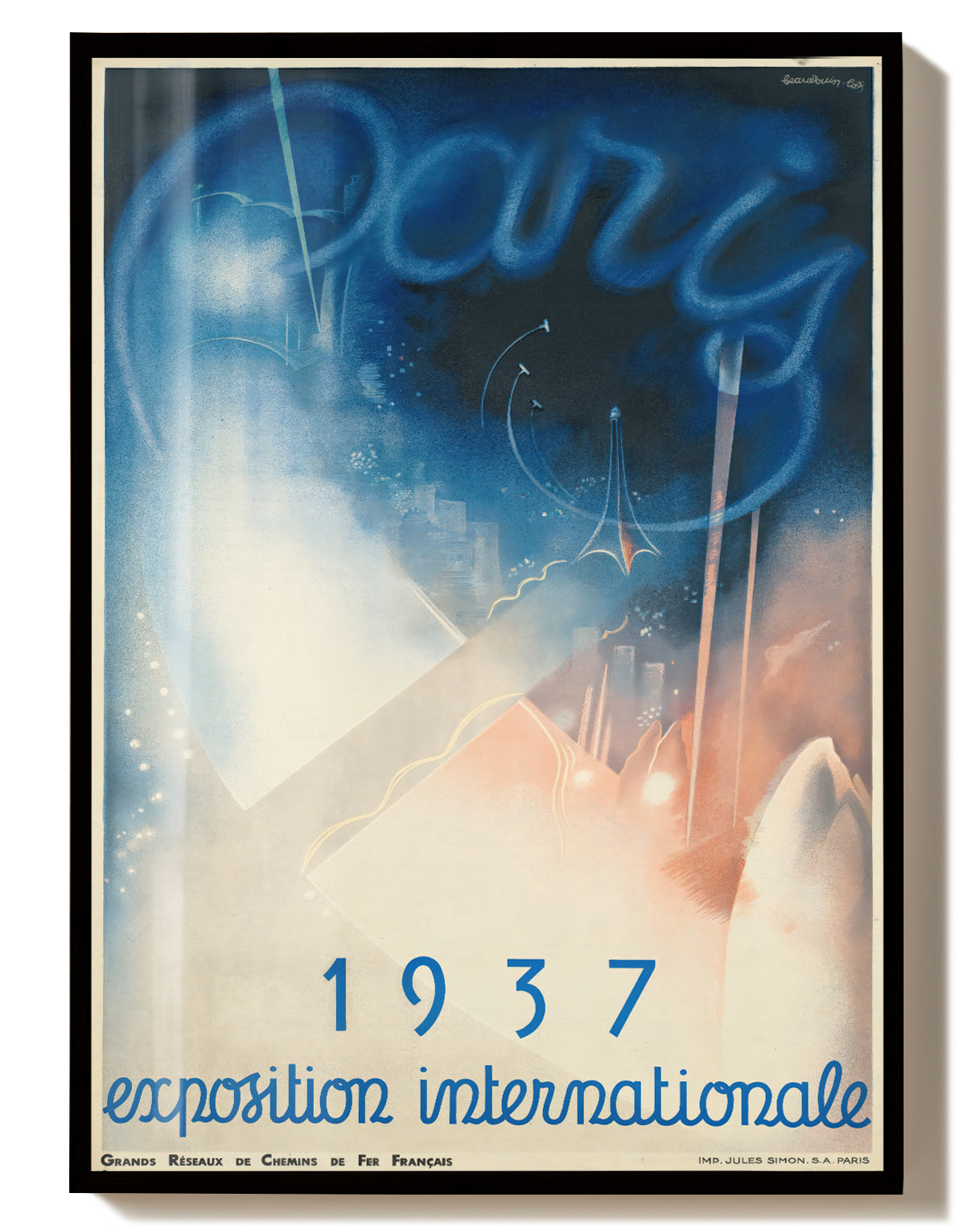 Art Déco Paris Ausstellung Poster – Exposition Internationale 1937 Poster – FineArt Wandbild, moderne Kunst & Fine Art Print von Spawnd, handgefertigt & Made in Germany