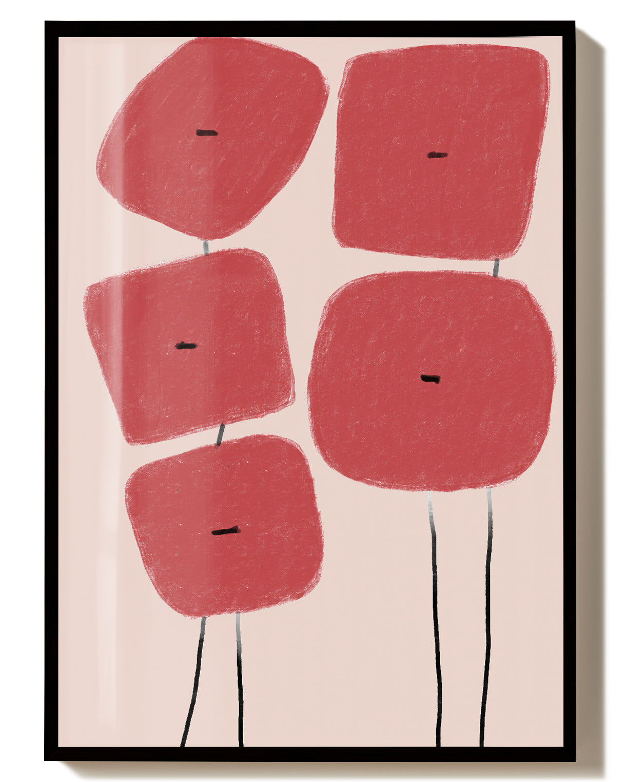 Rote Blume Minimal Poster – Red Flower Minimal