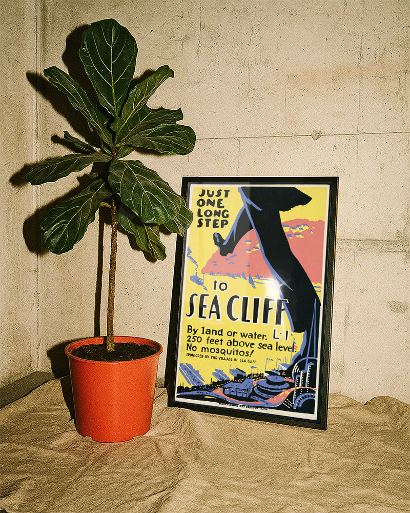 Titel: Vintage Sea Cliff Poster – Long Island New York Poster – FineArt Wandbild, moderne Kunst & Fine Art Print von Spawnd, handgefertigt & Made in Germany