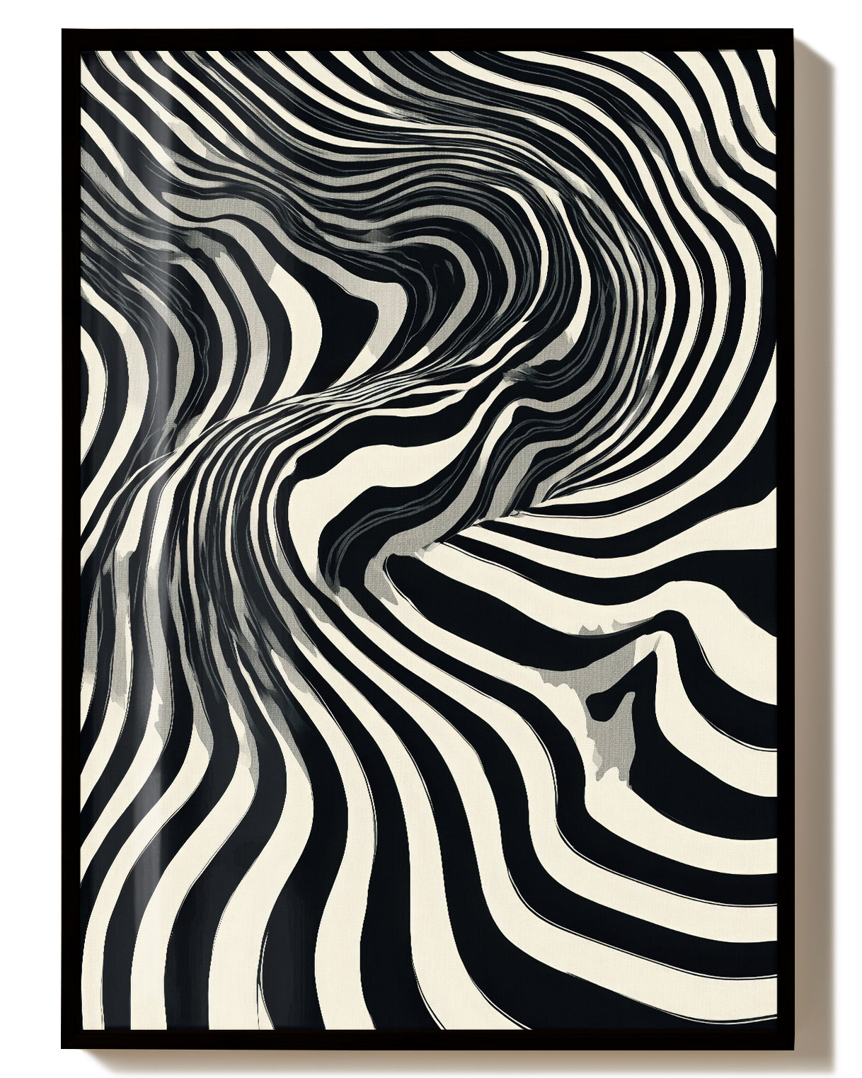 Dynamisches Linien Poster Schwarz Weiß – Silent Motion