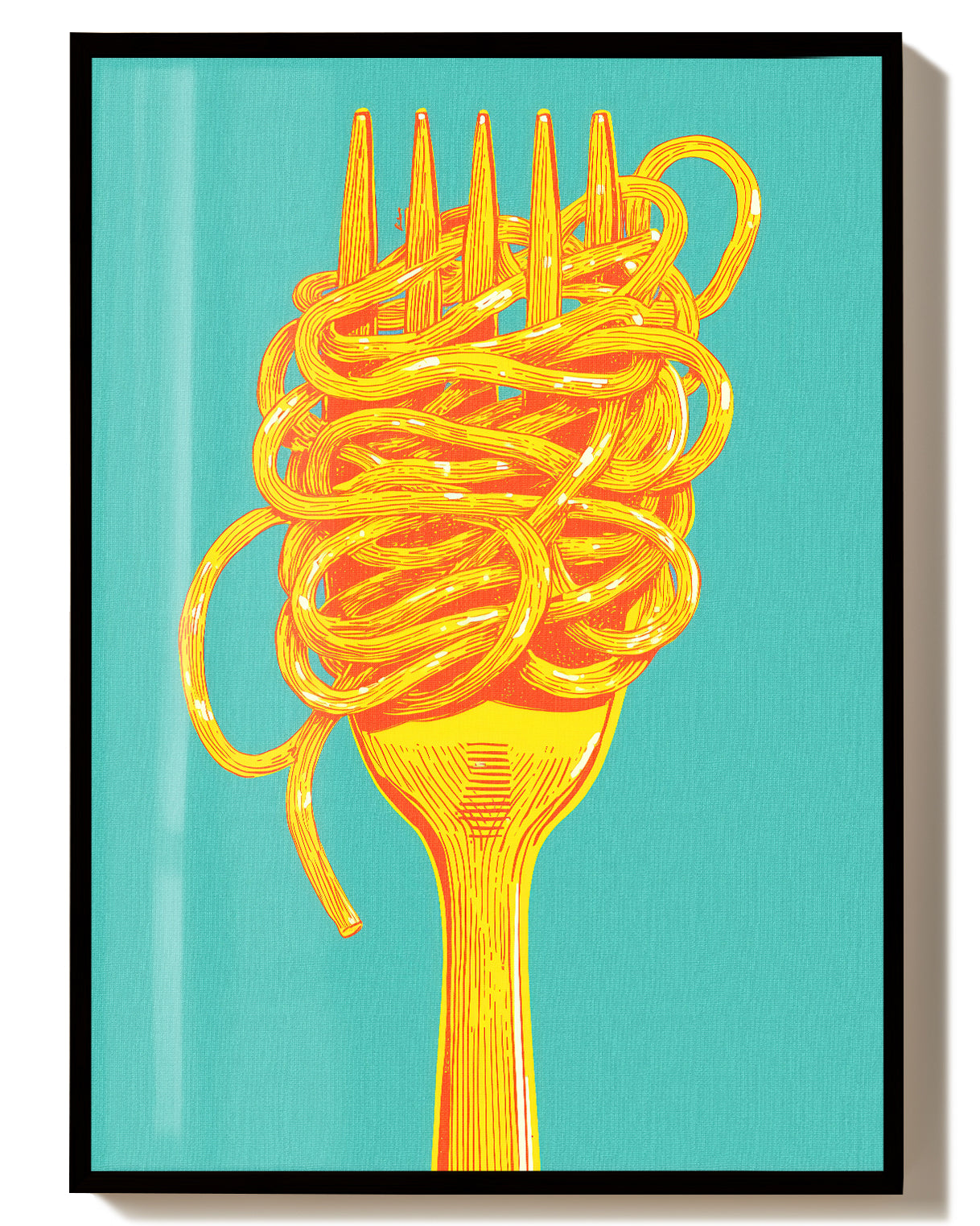 Pasta Illustration Poster – Spaghetti Fork