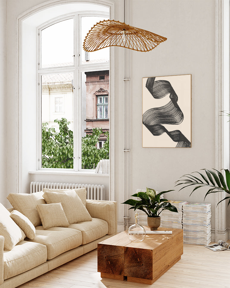 Abstraktes Linien Poster modern – Tanzende Bandform