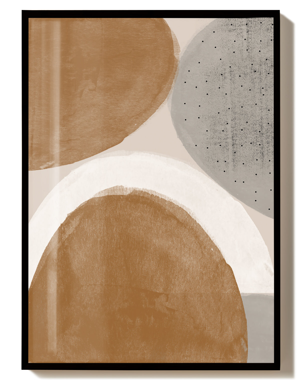 Terracotta Abstract Composition Poster – Erdige Formkunst