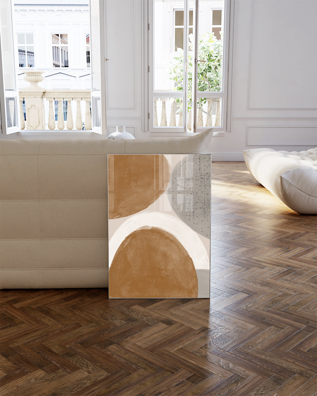 Terracotta Abstract Composition Poster – Erdige Formkunst