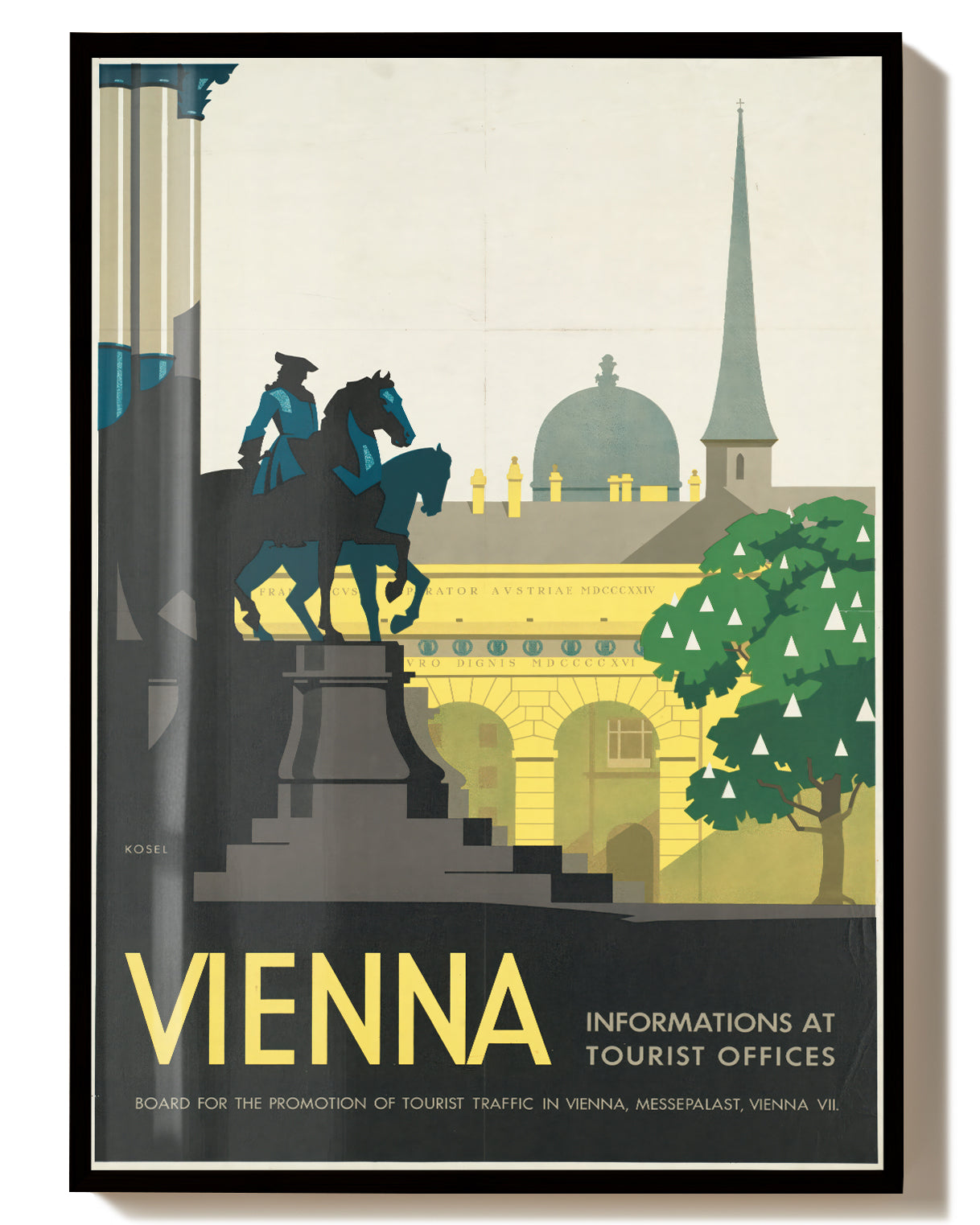 Titel: Vintage Wien Poster – Vienna Österreich Stadt Wandbild Poster – FineArt Wandbild, moderne Kunst & Fine Art Print von Spawnd, handgefertigt & Made in Germany