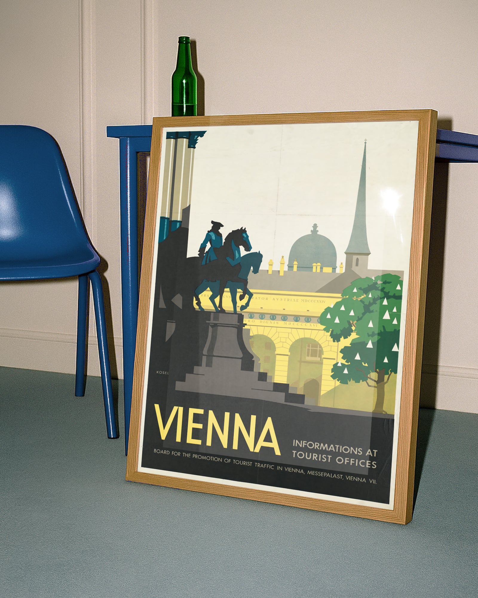 Titel: Vintage Wien Poster – Vienna Österreich Stadt Wandbild Poster – FineArt Wandbild, moderne Kunst & Fine Art Print von Spawnd, handgefertigt & Made in Germany