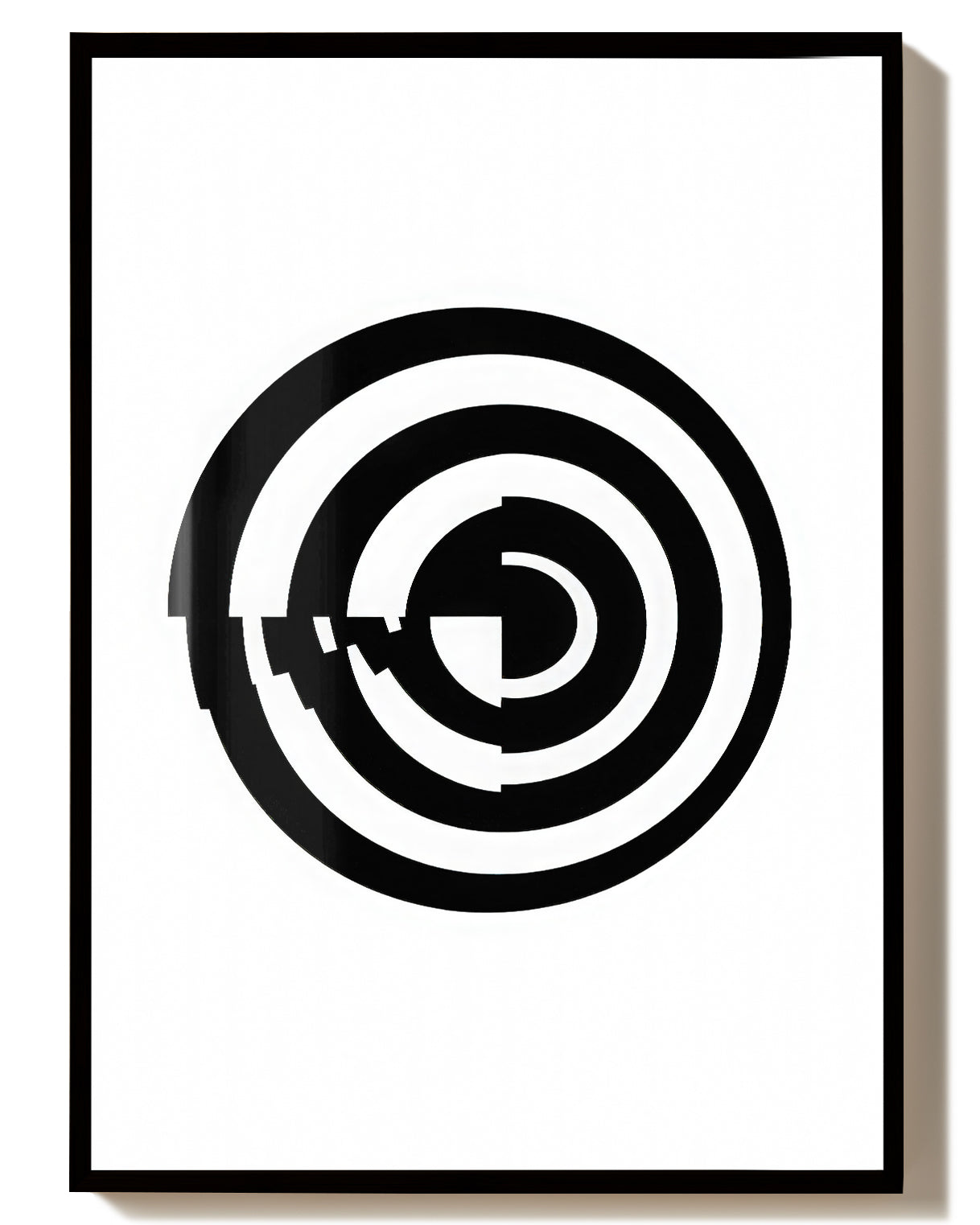 Grafisches Spiral Poster Schwarz Weiß – Visual Tension Line