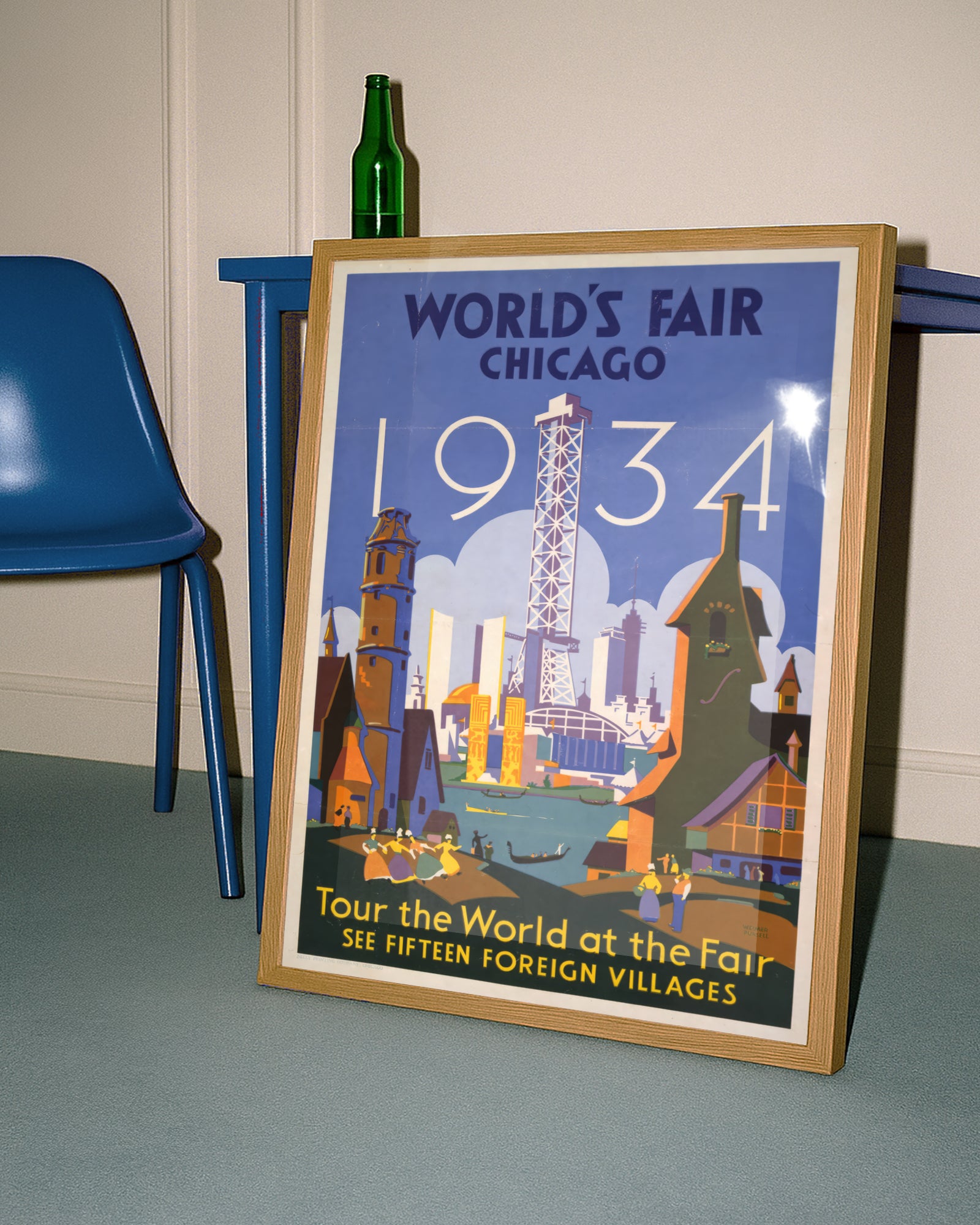Vintage Chicago Poster – World’s Fair 1934 Weltausstellung Poster – FineArt Wandbild, moderne Kunst & Fine Art Print von Spawnd, handgefertigt & Made in Germany