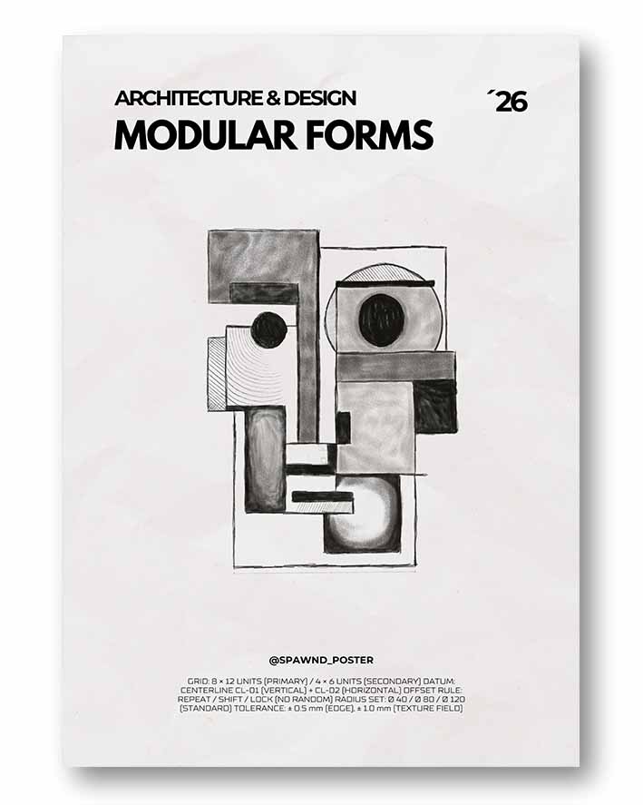 Architektur Formen Dekorationsposter – Modular Forms
