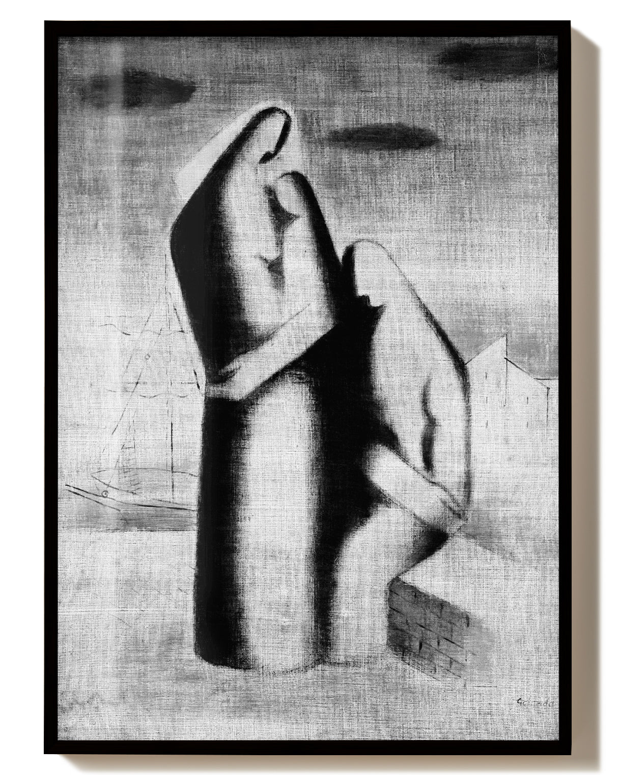 Abstrakte Schwarz Weiß Figur Kunst – Mono Figure Poster – FineArt Wandbild, moderne Kunst & Fine Art Print von Spawnd, handgefertigt & Made in Germany