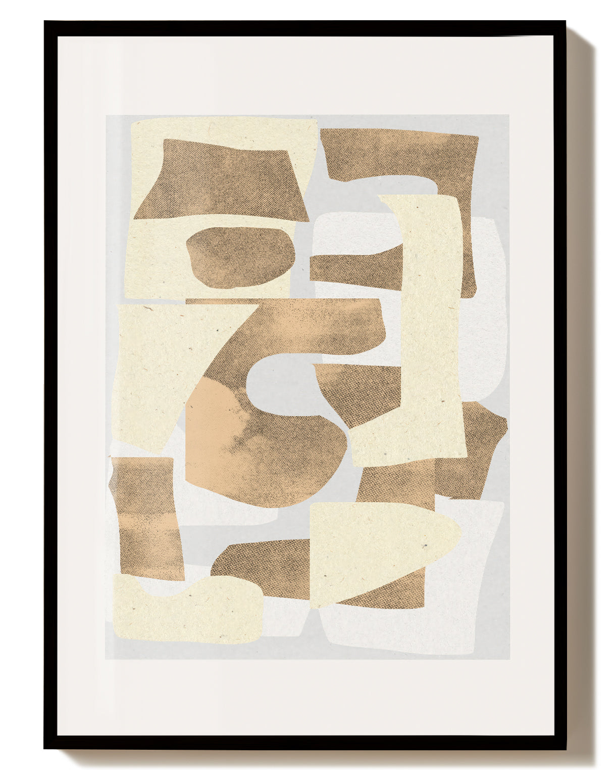 Abstraktes Collage Poster – Abstract Collage Forms Poster – FineArt Wandbild, moderne Kunst & Fine Art Print von Spawnd, handgefertigt & Made in Germany