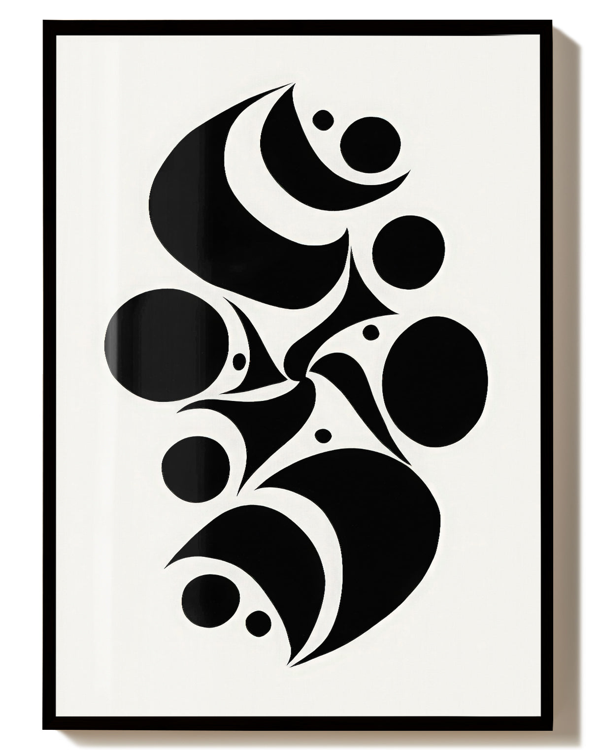 Abstraktes Formen Poster Schwarz Weiß – Subtle Force Poster – FineArt Wandbild, moderne Kunst & Fine Art Print von Spawnd, handgefertigt & Made in Germany