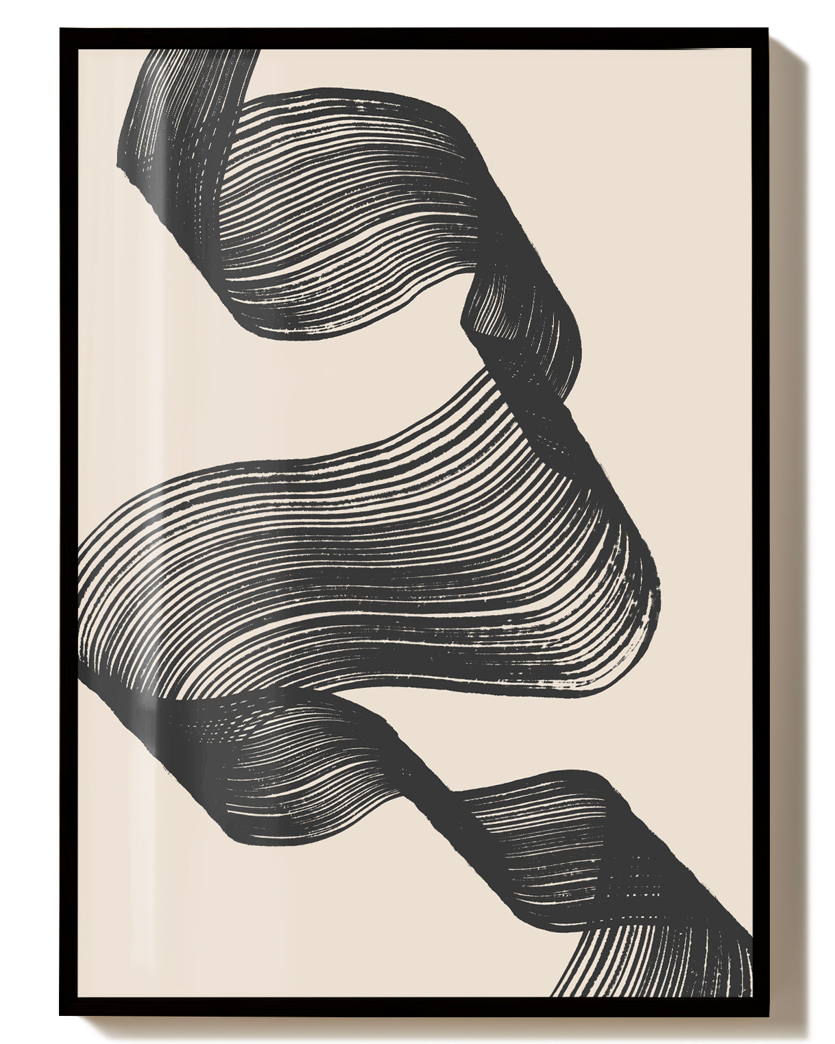 Abstraktes Linien Poster modern – Tanzende Bandform Poster – FineArt Wandbild, moderne Kunst & Fine Art Print von Spawnd, handgefertigt & Made in Germany