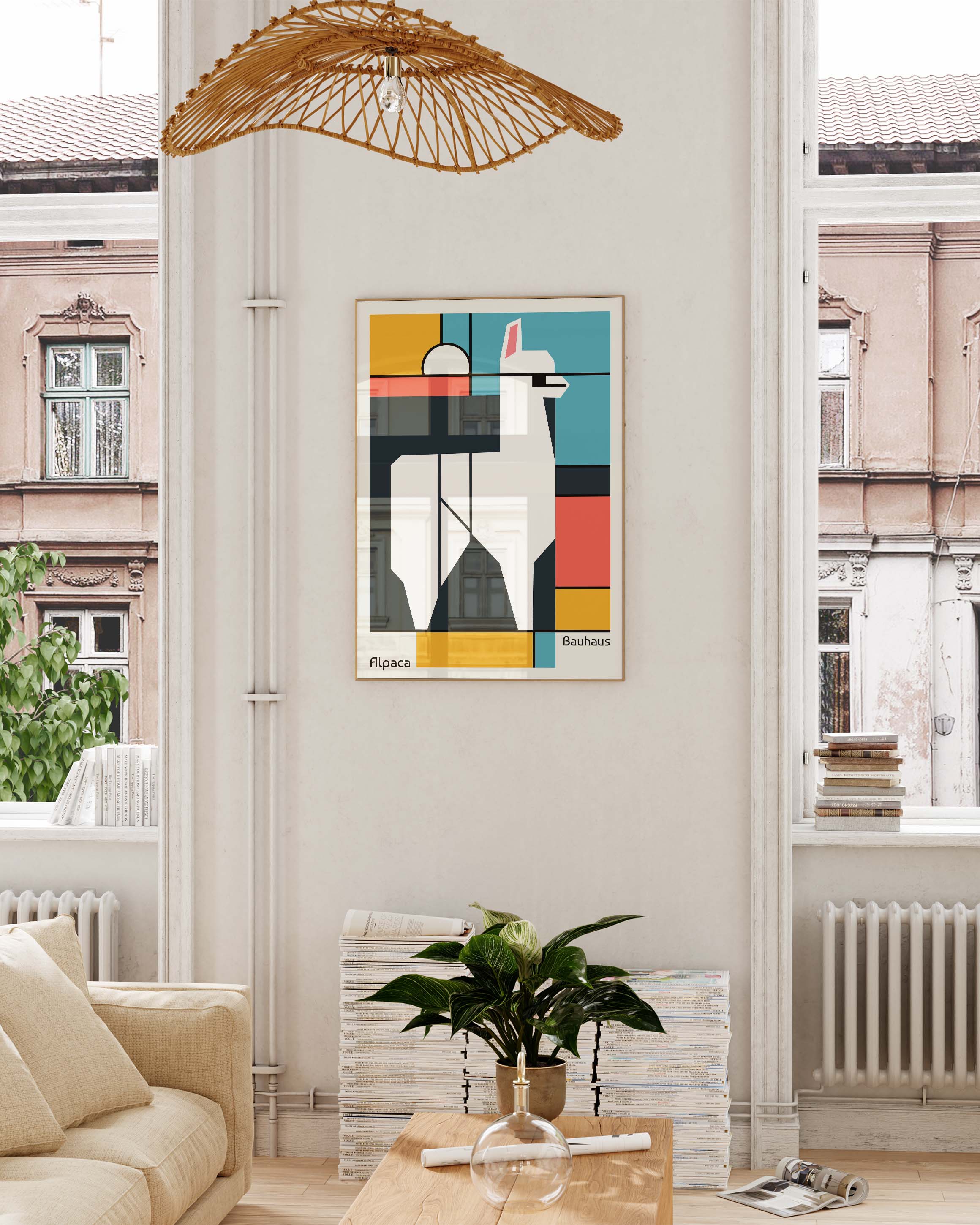 Alpaka Poster – FineArt Wandbild, moderne Kunst & Fine Art Print von Spawnd, handgefertigt & Made in Germany