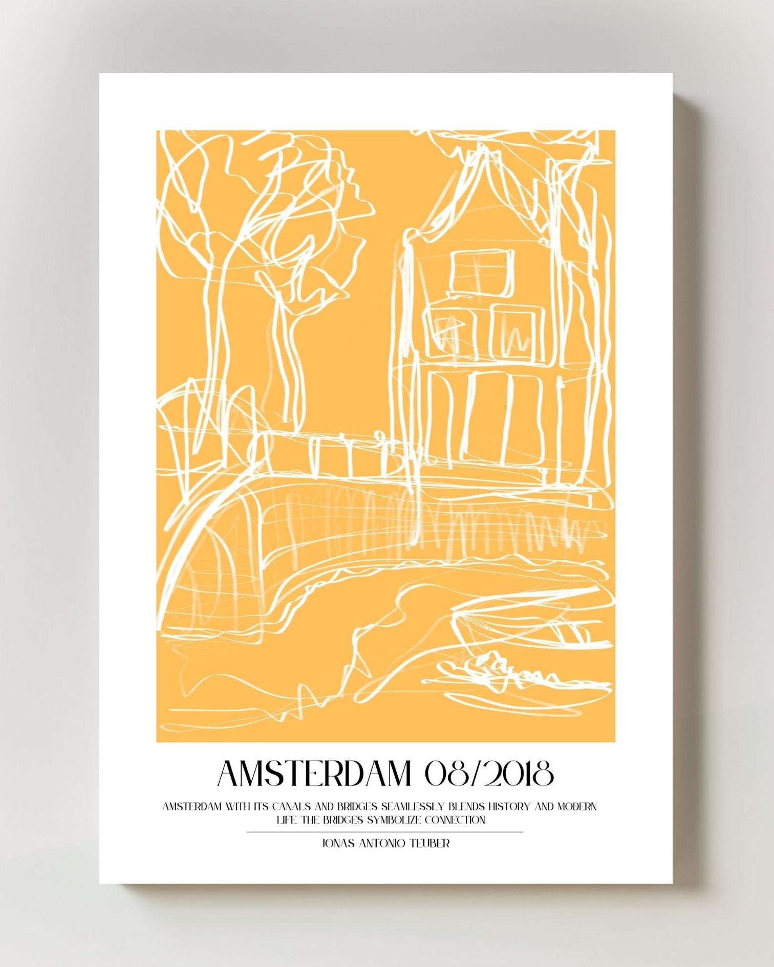 Amsterdam Poster – FineArt Wandbild, moderne Kunst & Fine Art Print von Spawnd, handgefertigt & Made in Germany