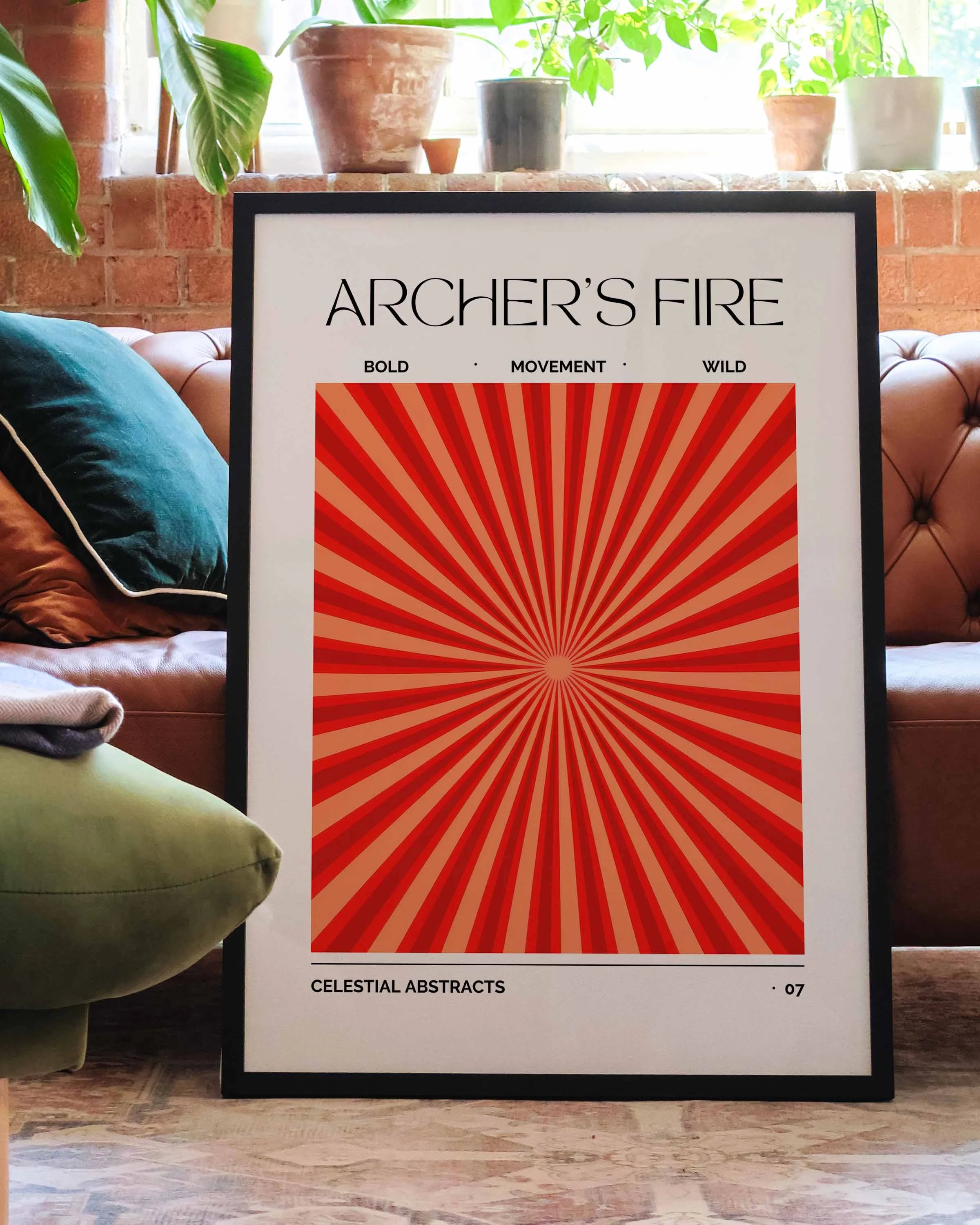 Archer’s Fire Poster – FineArt Wandbild, moderne Kunst & Fine Art Print von Spawnd, handgefertigt & Made in Germany