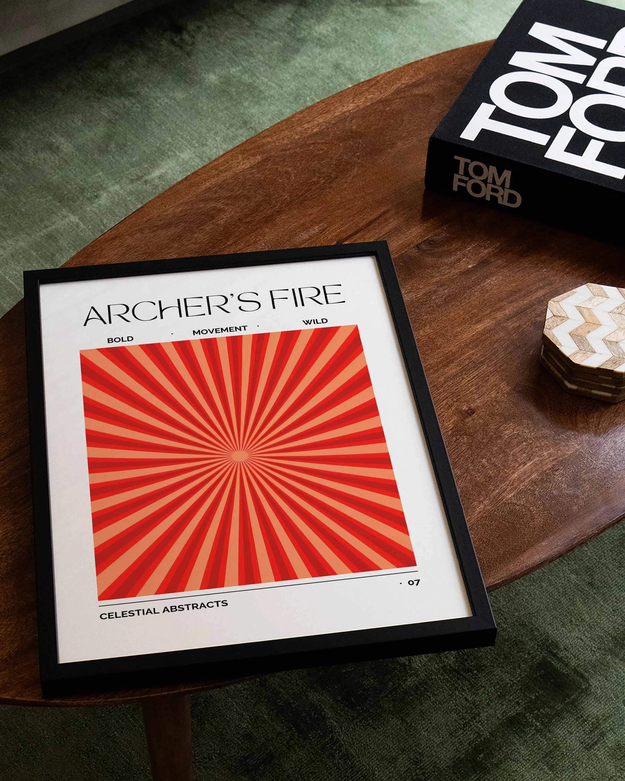 Archer’s Fire Poster – FineArt Wandbild, moderne Kunst & Fine Art Print von Spawnd, handgefertigt & Made in Germany