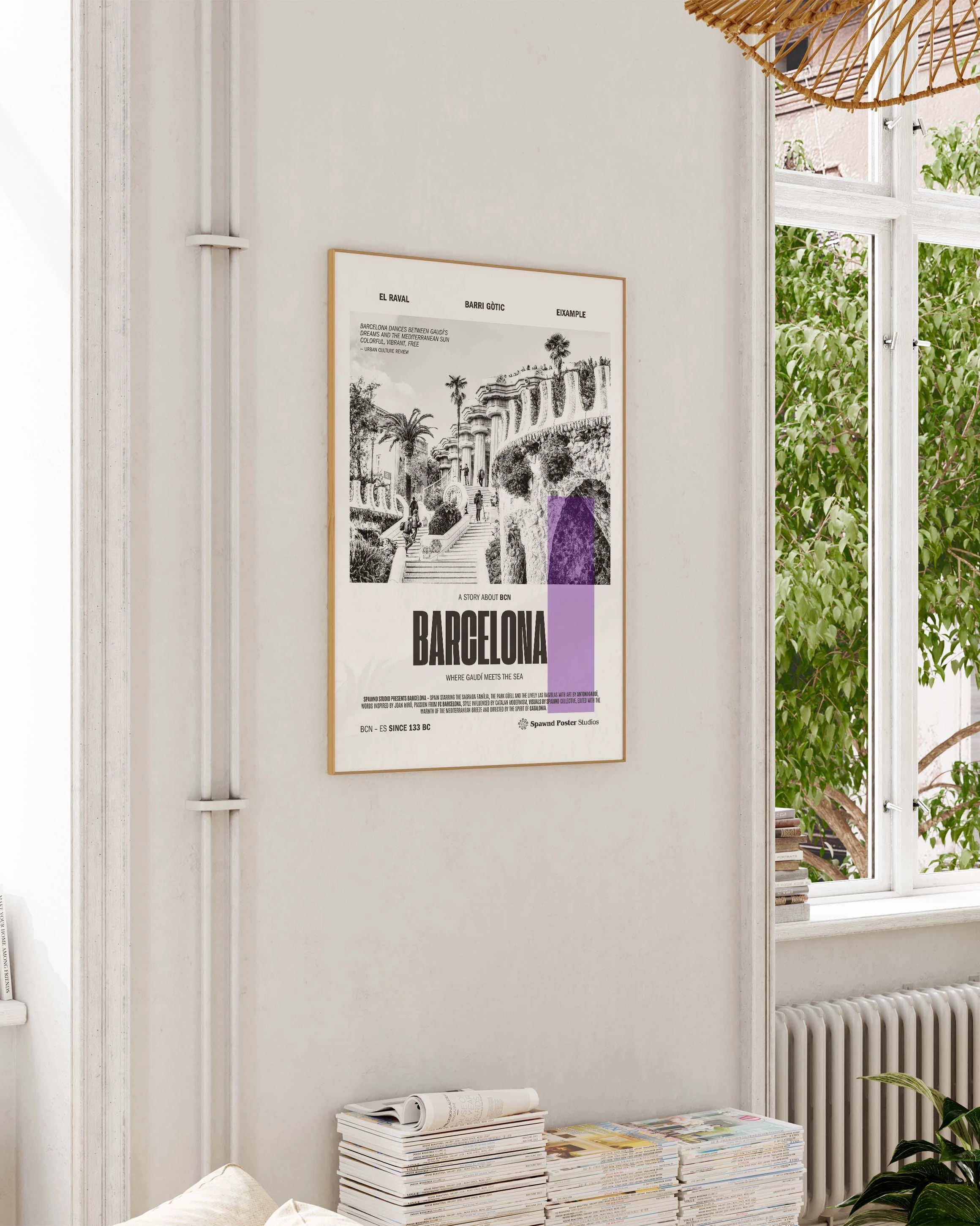 Barcelona Poster – FineArt Wandbild, moderne Kunst & Fine Art Print von Spawnd, handgefertigt & Made in Germany