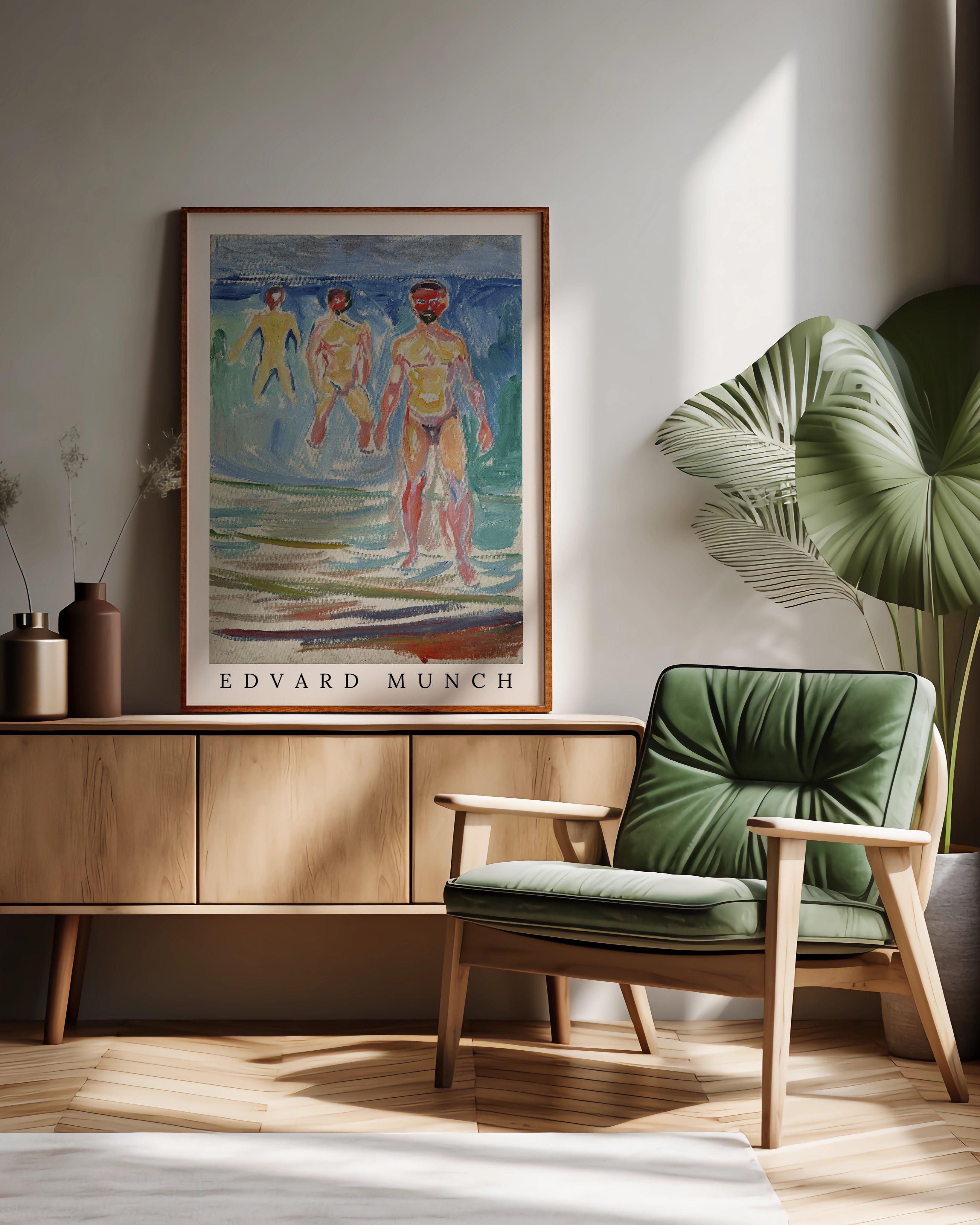 Bathing Men Poster – FineArt Wandbild, moderne Kunst & Fine Art Print von Spawnd, handgefertigt & Made in Germany