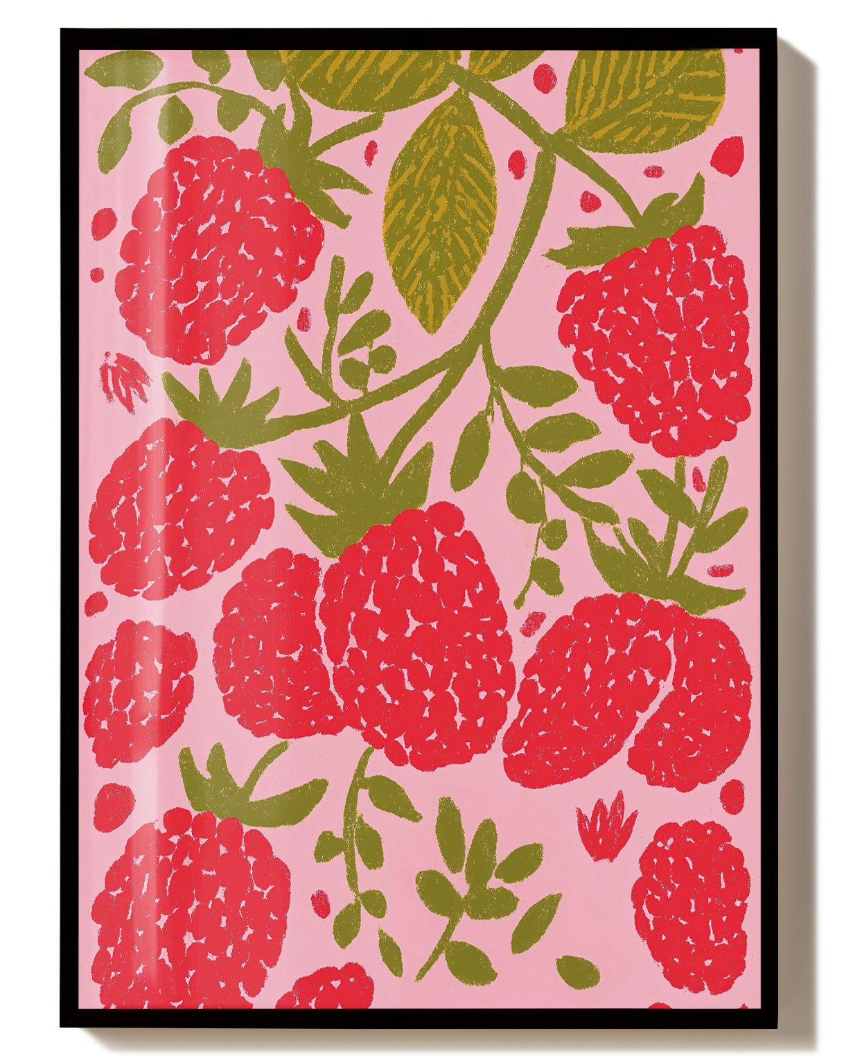 Beeren Muster Poster modern – Berry Garden Poster – FineArt Wandbild, moderne Kunst & Fine Art Print von Spawnd, handgefertigt & Made in Germany