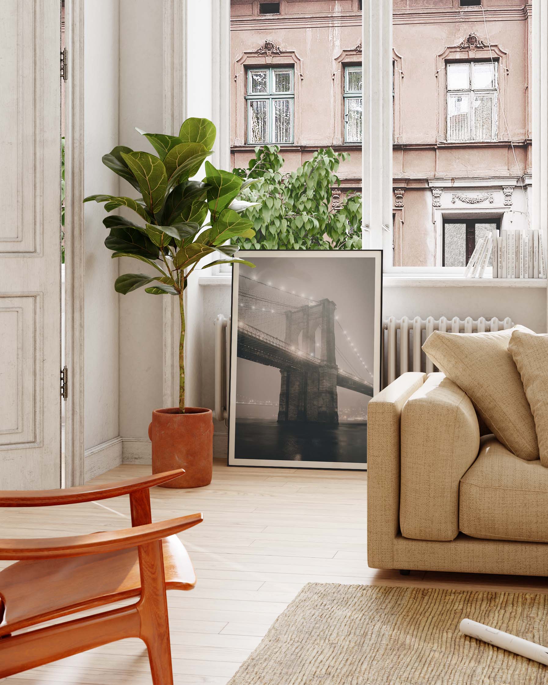 Brooklyn bridge Poster – FineArt Wandbild, moderne Kunst & Fine Art Print von Spawnd, handgefertigt & Made in Germany